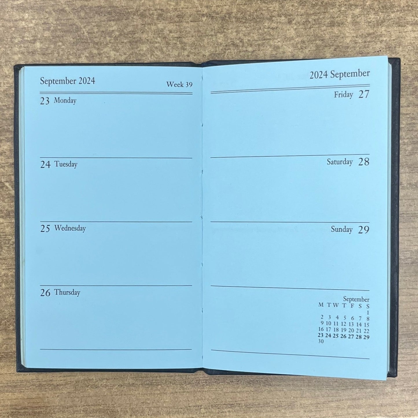 2024 | BONDED Leather Pocket Planner | 5 x 3" | D753BL | Note: this book is NOT for next year