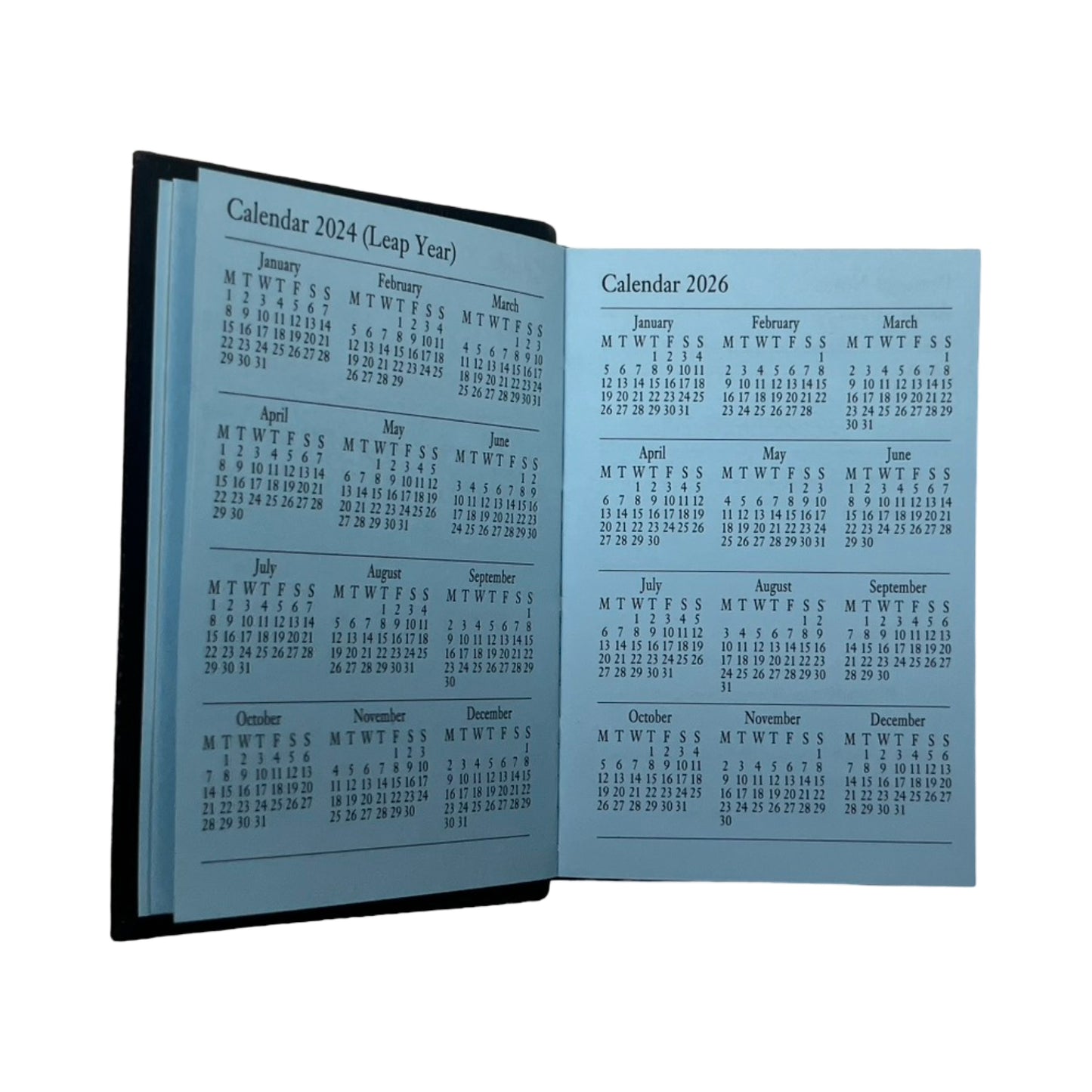 2026 D142L | Crossgrain Leather Calendar Book | One Day Per Page | 4" x 2.5" | Year 2026