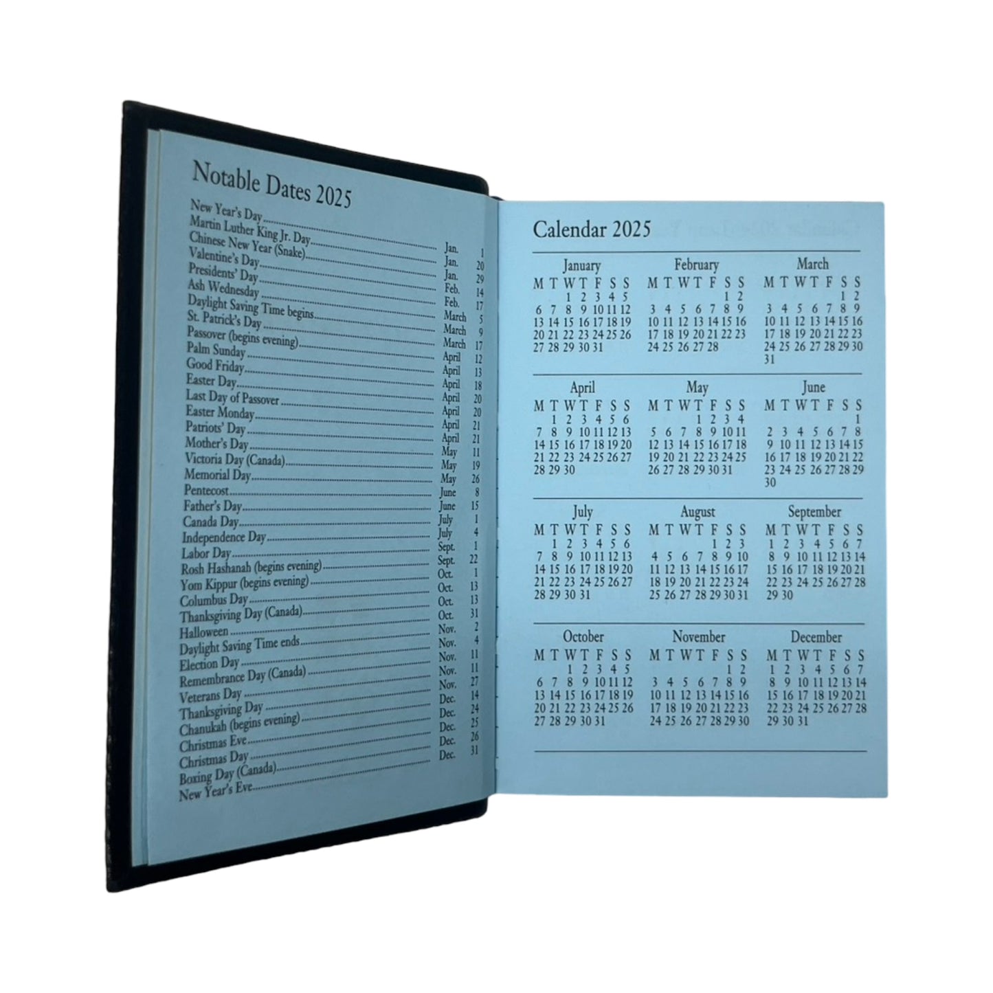 2026 D142L | Crossgrain Leather Calendar Book | One Day Per Page | 4" x 2.5" | Year 2026