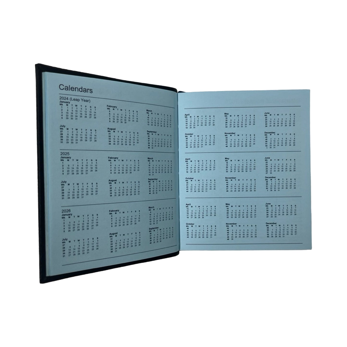 2026 D154L | Crossgrain Leather Pocket Calendar Book | One Day Per Page | 5" x 4" | Year 2026
