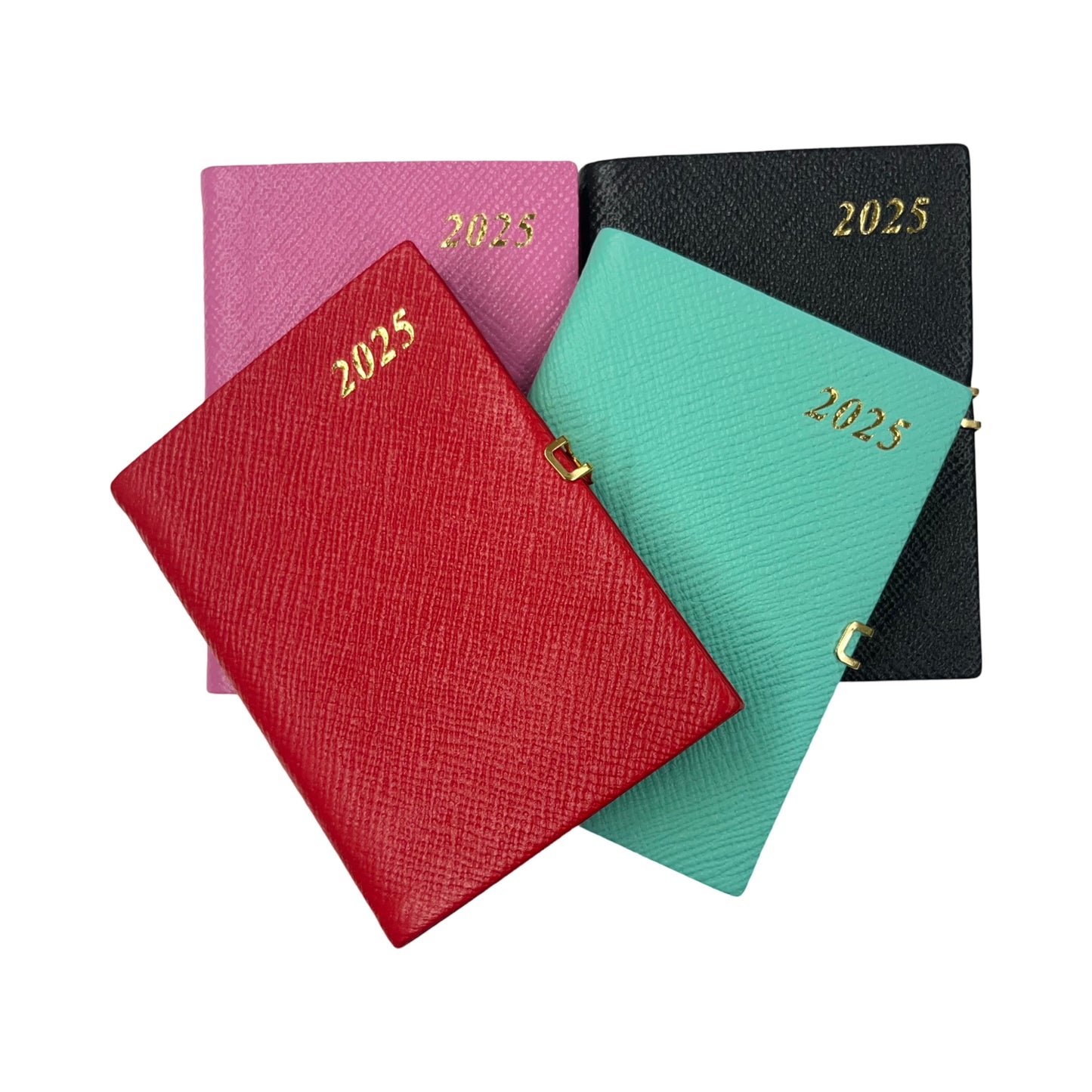 2025 D742LJC | Crossgrain Leather Calendar Book | One Week Per Opening | Pencil with Gold Clasp | 4" x 2.5" | Year 2025