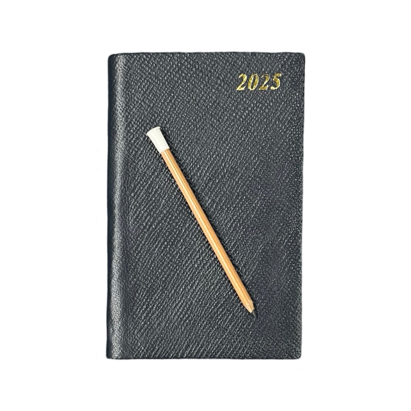 2025 D753LJ | Crossgrain Leather Calendar Book | One Week Per Opening | Pencil in Spine | 5" x 3" | YEAR 2025