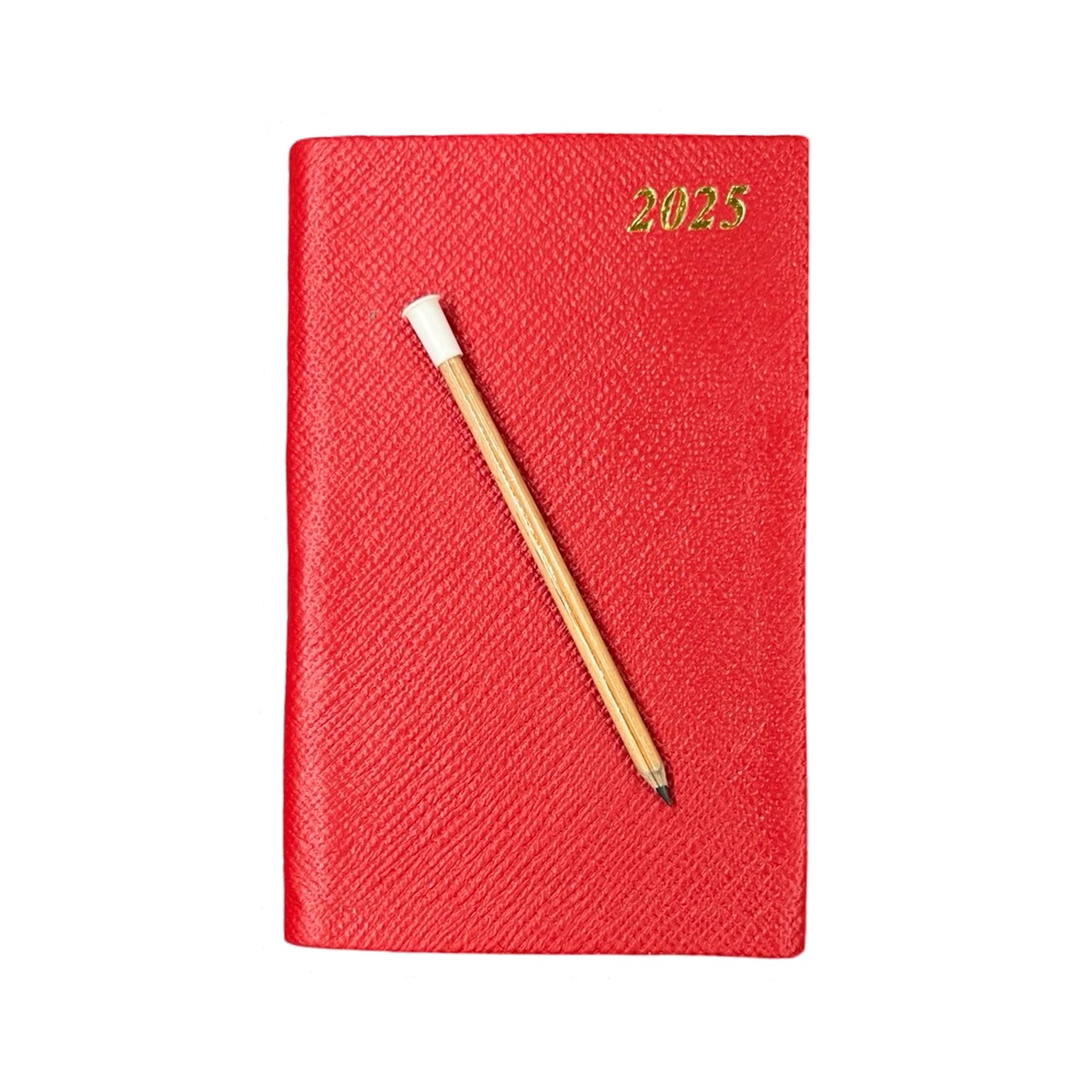 2025 D753LJ | Crossgrain Leather Calendar Book | One Week Per Opening | Pencil in Spine | 5" x 3" | YEAR 2025