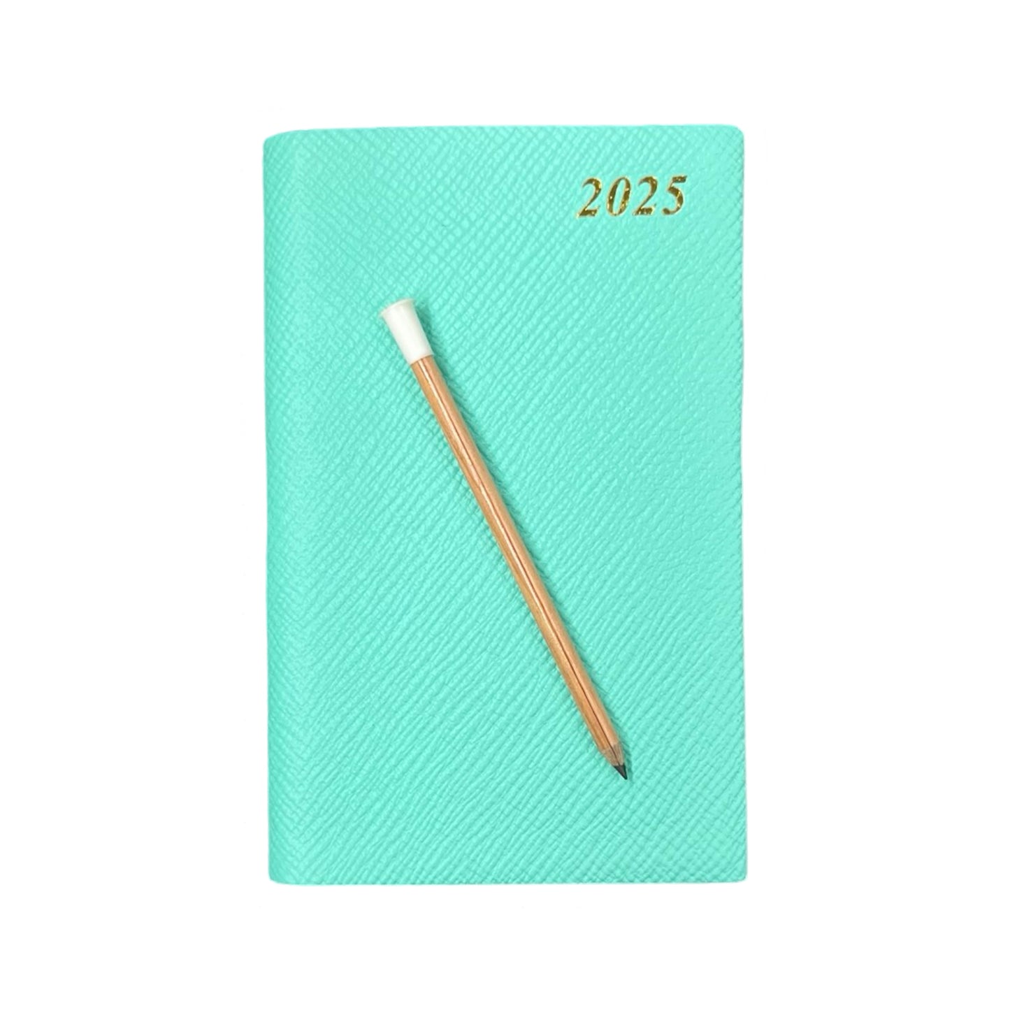 2025 D753LJ | Crossgrain Leather Calendar Book | One Week Per Opening | Pencil in Spine | 5" x 3" | YEAR 2025