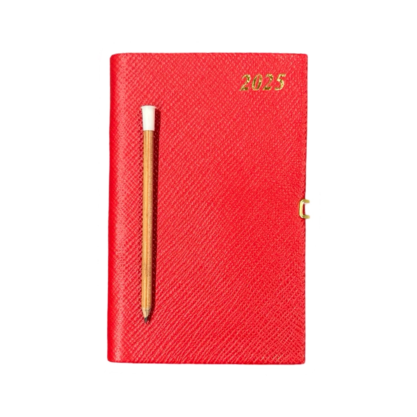 2025 D753LJC | Crossgrain Leather Calendar Book | One Week Per Opening | Pencil w/ Gold Clasp | 5" x 3" | YEAR 2025