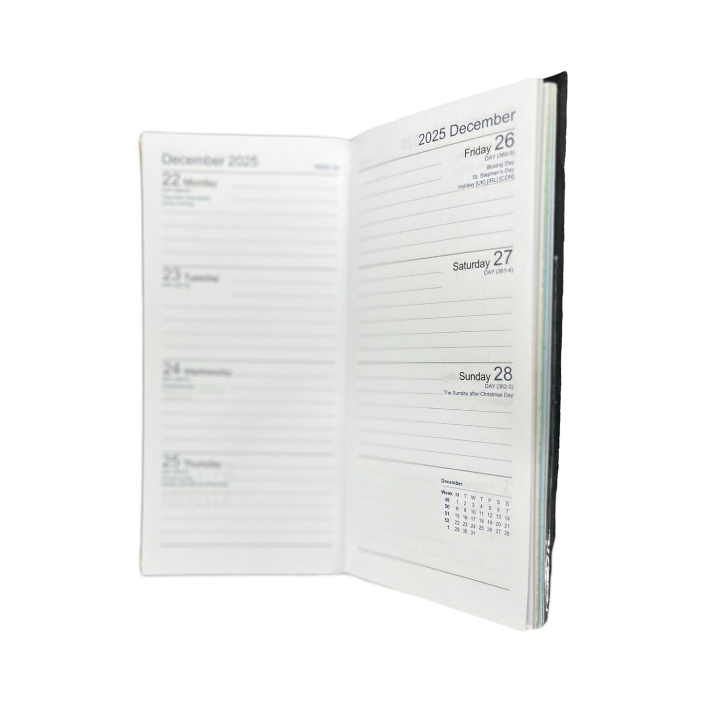 2025 D763VCA | Calf Leather Pocket Agenda Book | One Week Per Opening | 6" x 3" | YEAR 2025