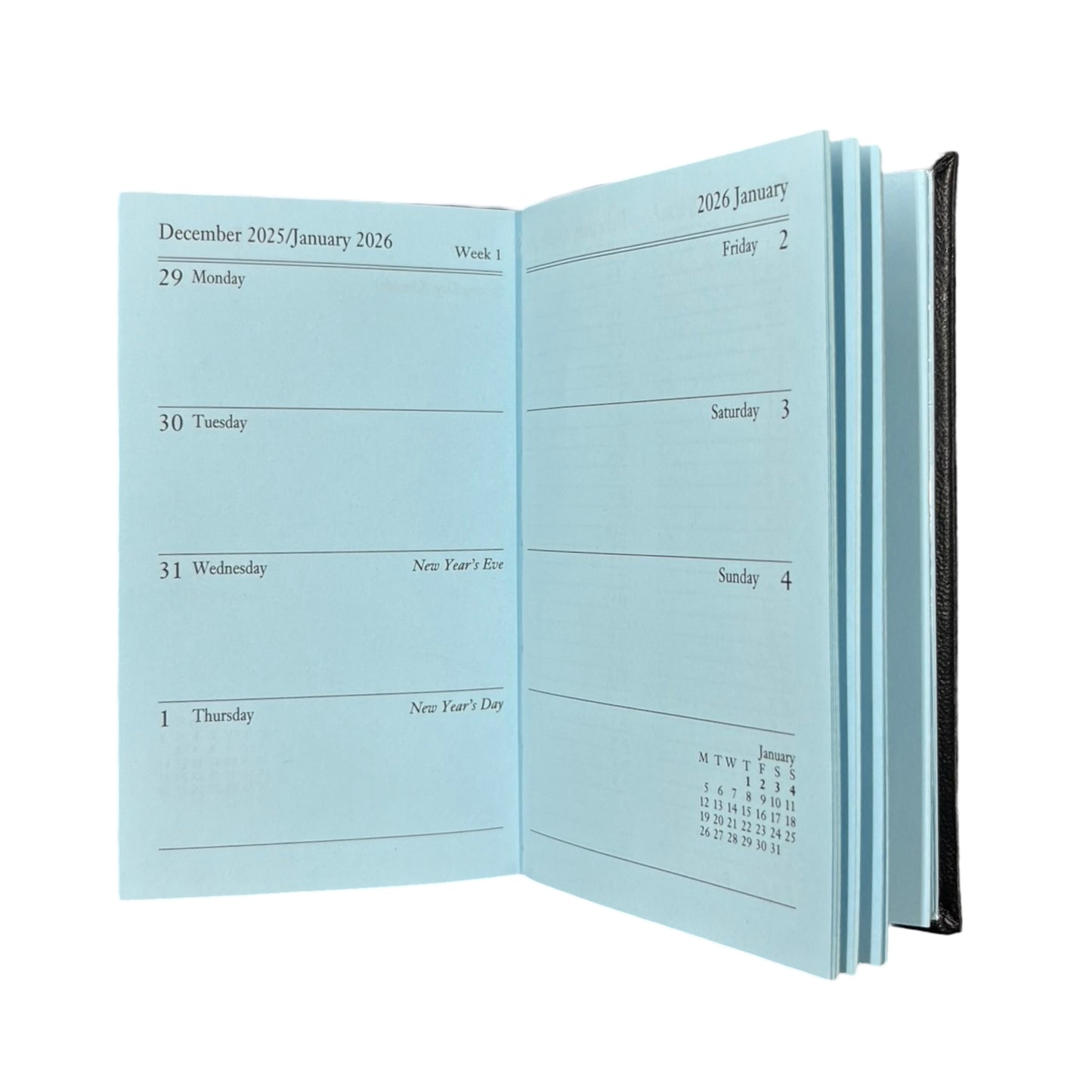 2025 D753LJ | Crossgrain Leather Calendar Book | One Week Per Opening | Pencil in Spine | 5" x 3" | YEAR 2025