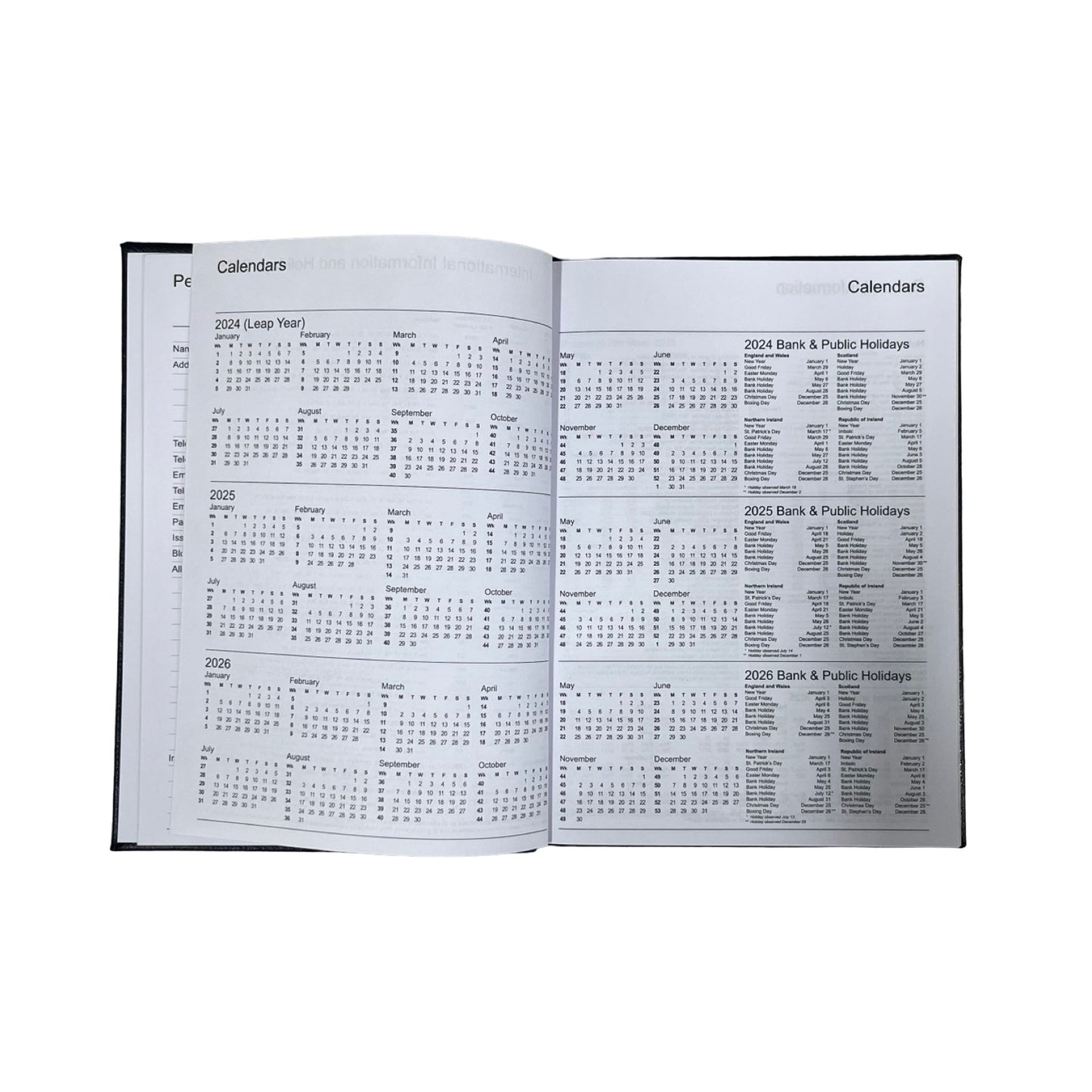 2026 Desk Agenda | CROSSGRAIN LEATHER APPOINTMENT DESK PLANNER | 8 x 6" | One Week Per Opening | D786L
