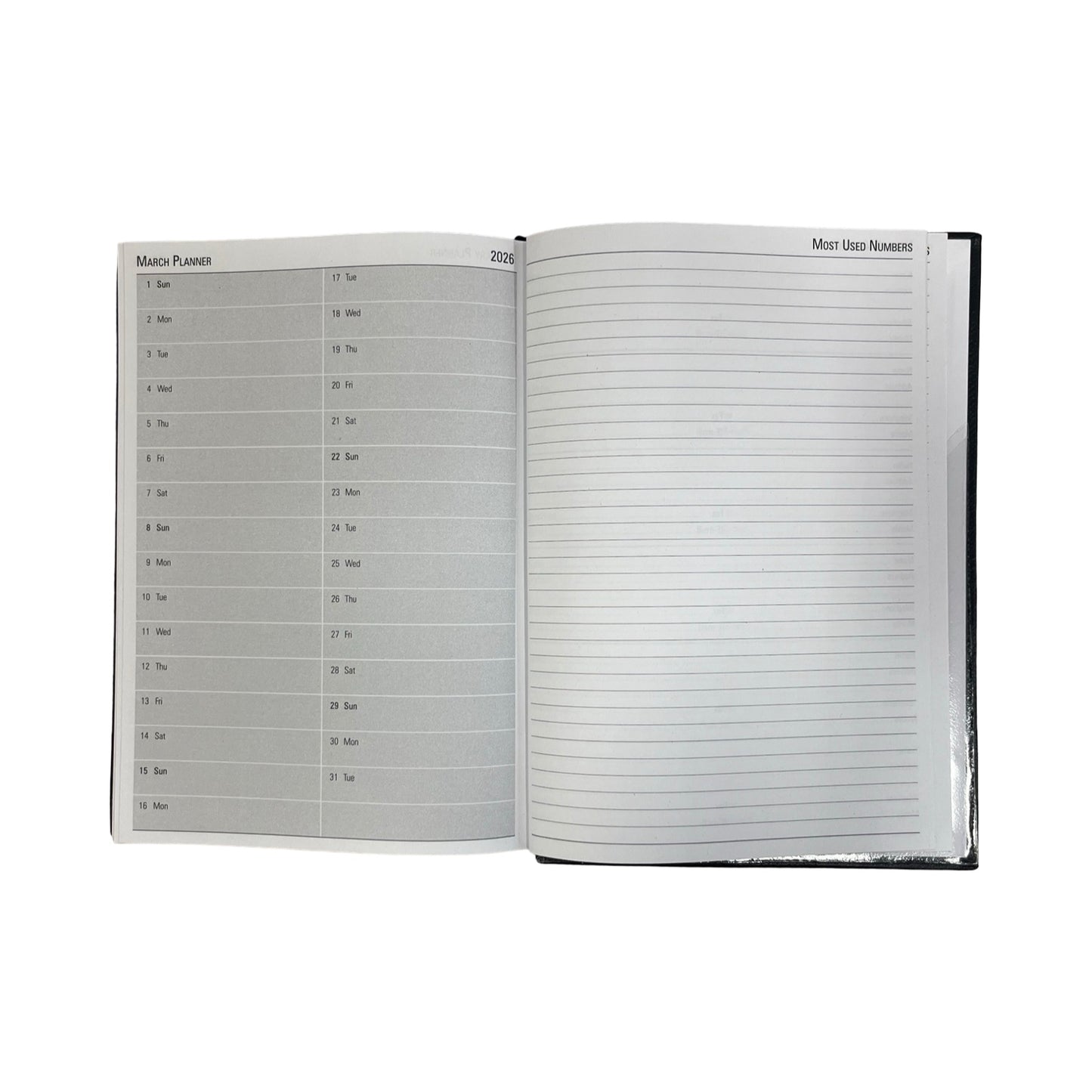 2026 Desk Agenda | D186L | CROSSGRAIN LEATHER APPOINTMENT DESK PLANNER | 8 x 6" | One Day Per Page | D186L | YEAR 2026