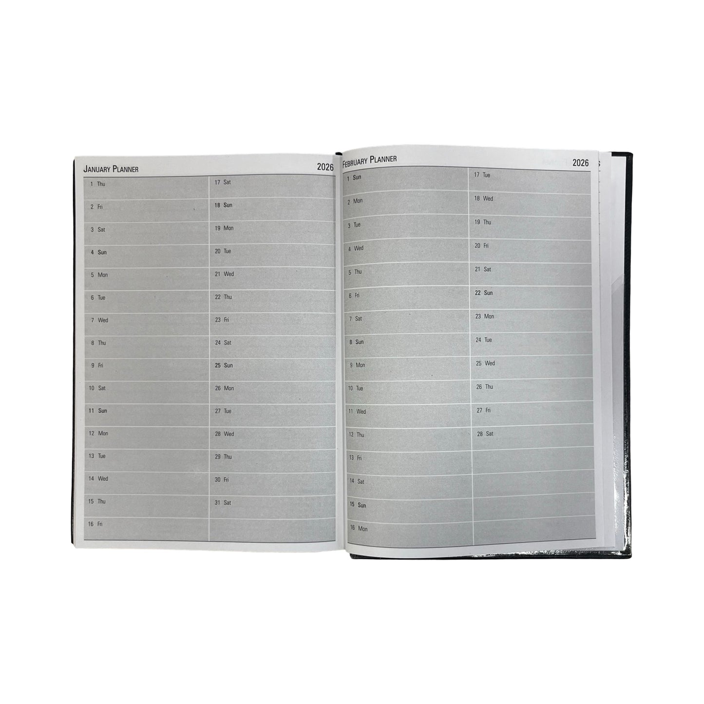 2026 Desk Agenda | D186L | CROSSGRAIN LEATHER APPOINTMENT DESK PLANNER | 8 x 6" | One Day Per Page | D186L | YEAR 2026