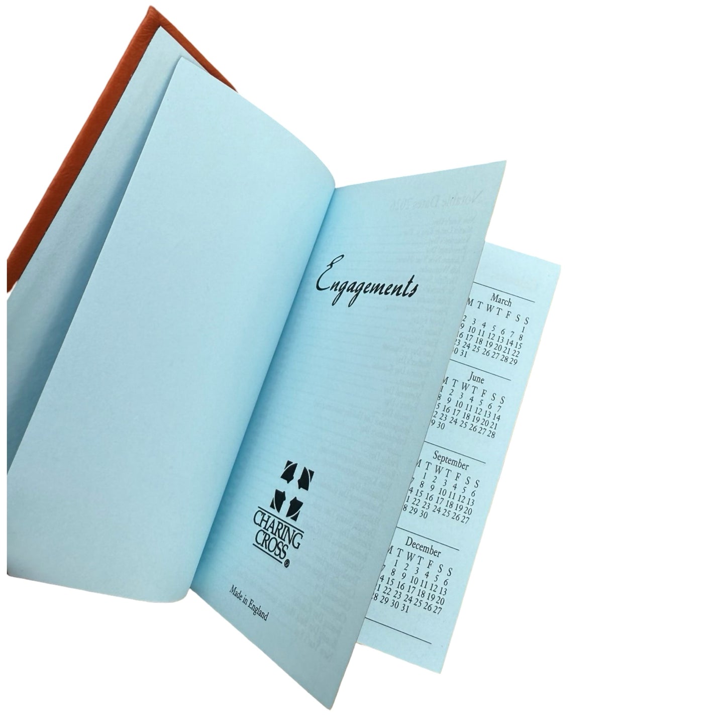 2026 D142L | Crossgrain Leather Calendar Book | One Day Per Page | 4" x 2.5" | Year 2026