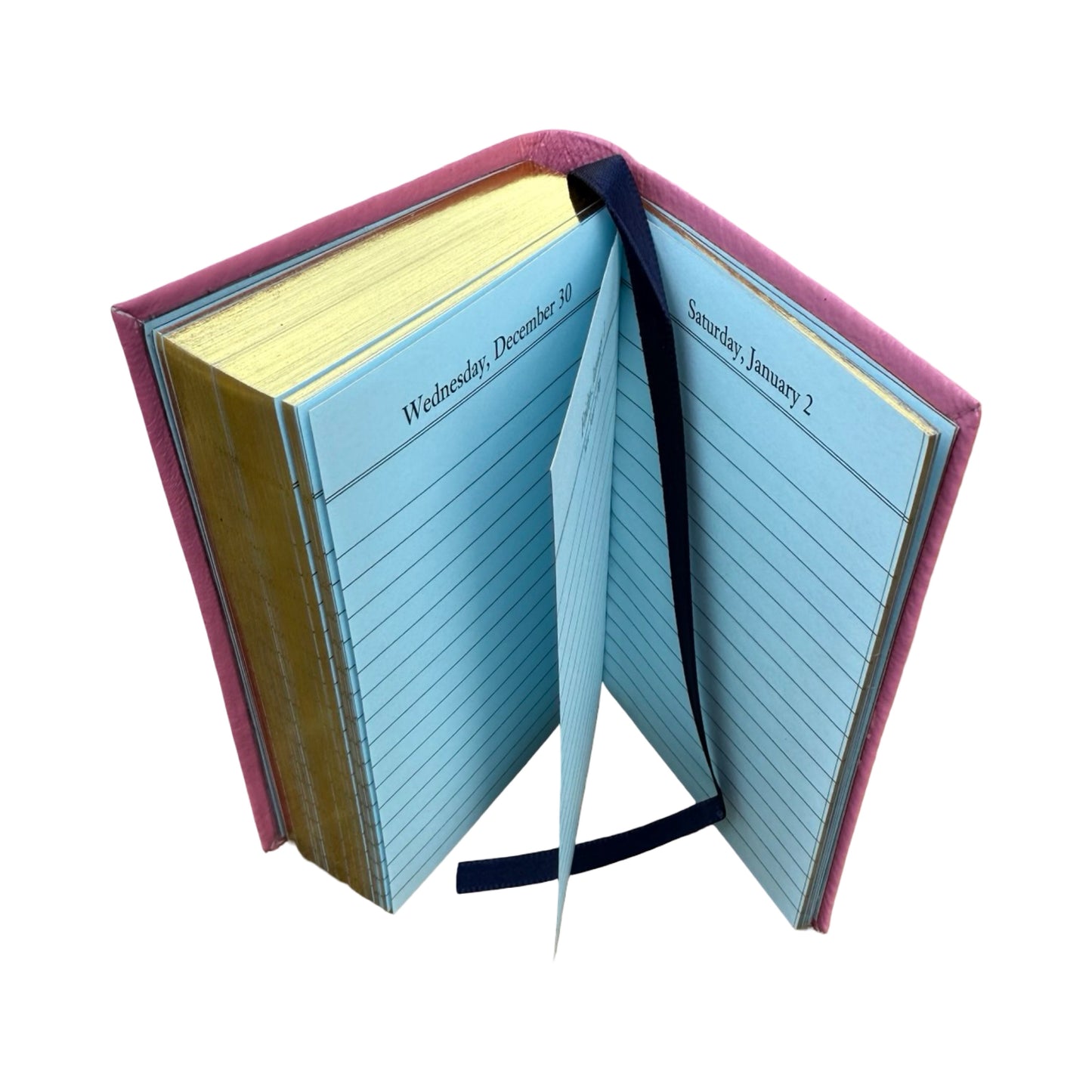 2026 D142L | Crossgrain Leather Calendar Book | One Day Per Page | 4" x 2.5" | Year 2026