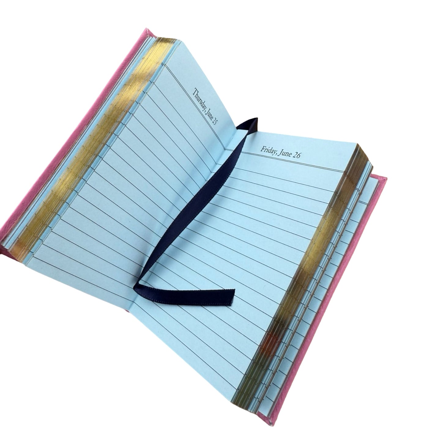 2026 D142L | Crossgrain Leather Calendar Book | One Day Per Page | 4" x 2.5" | Year 2026