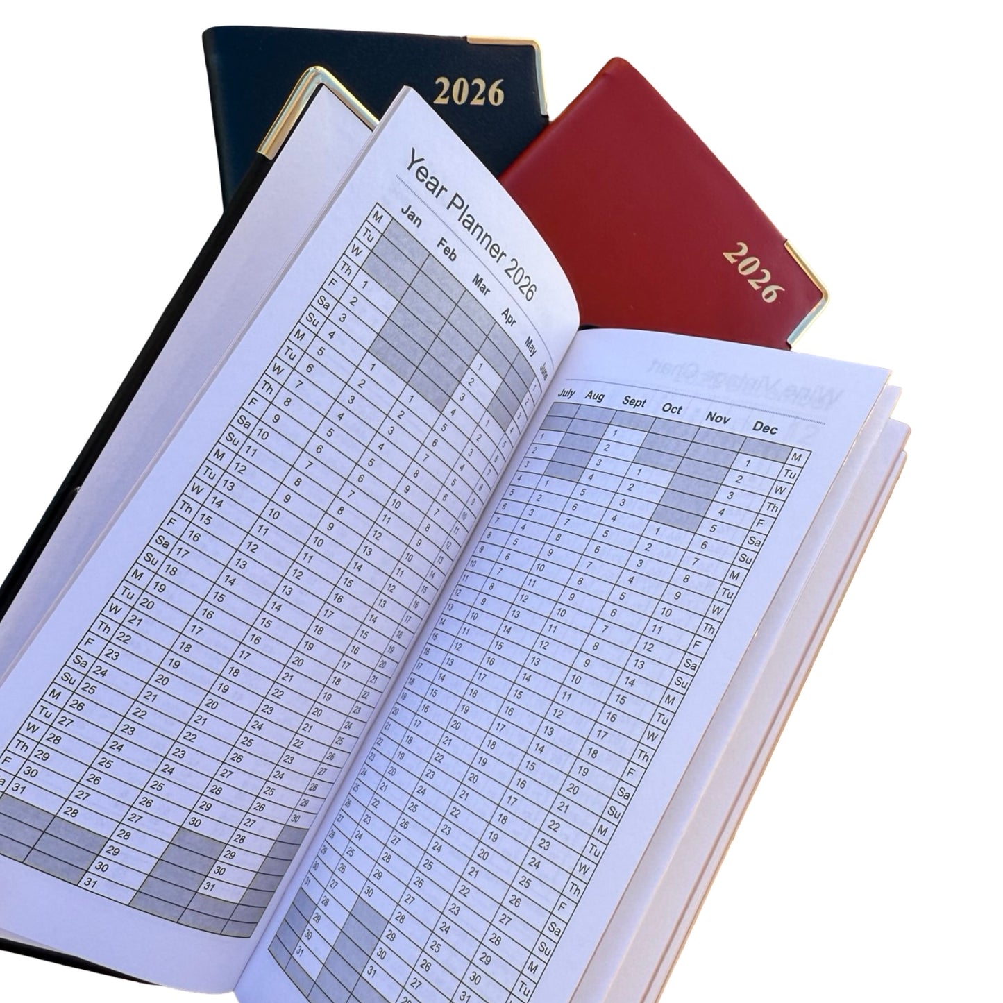 2026 D763VCA | Calf Leather Pocket Agenda Book | One Week Per Opening | 6" x 3" | Year 2026