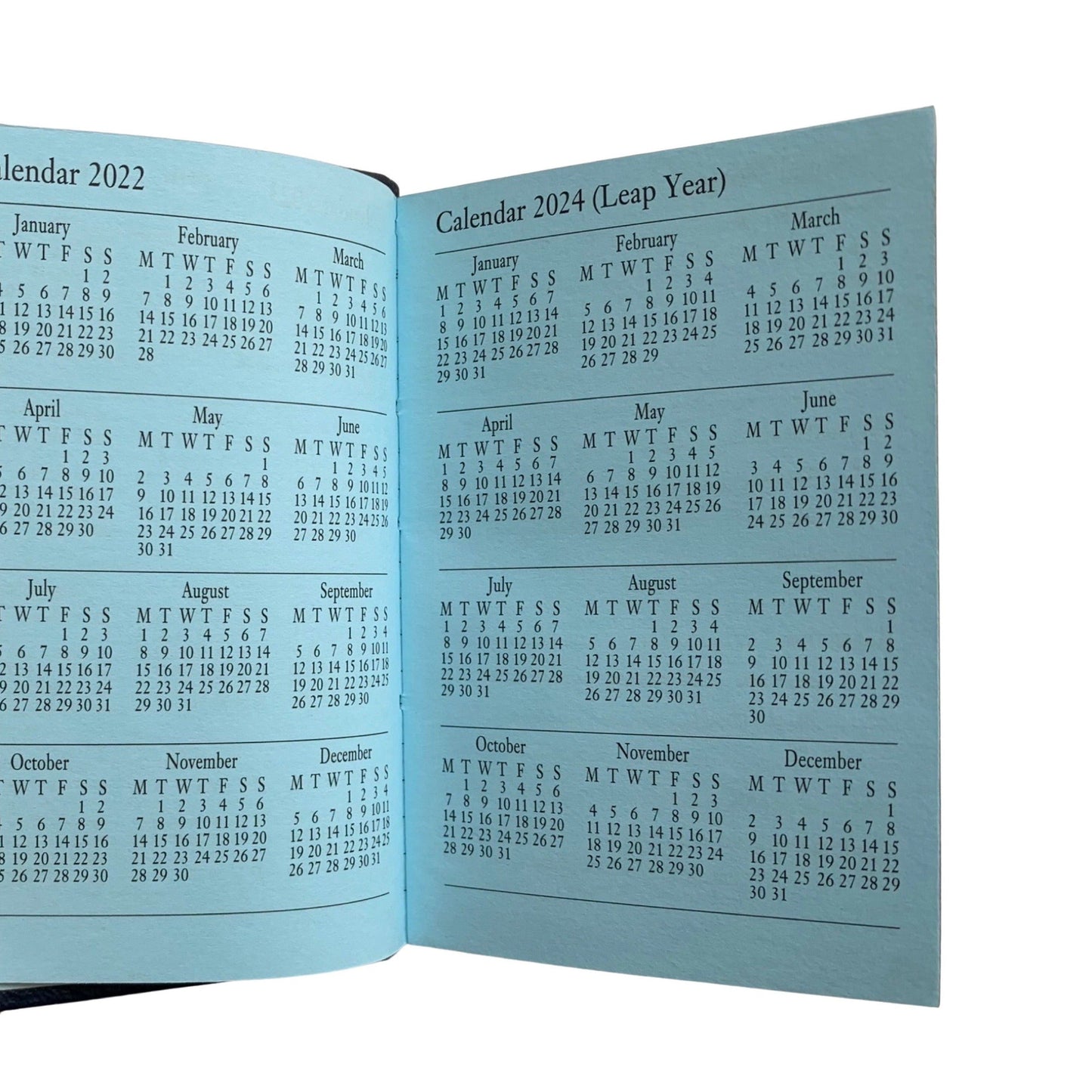 2024 CROSSGRAIN Leather Pocket Calendar Book | 4 x 2.5" | Thick, One Day Per Page | D142L