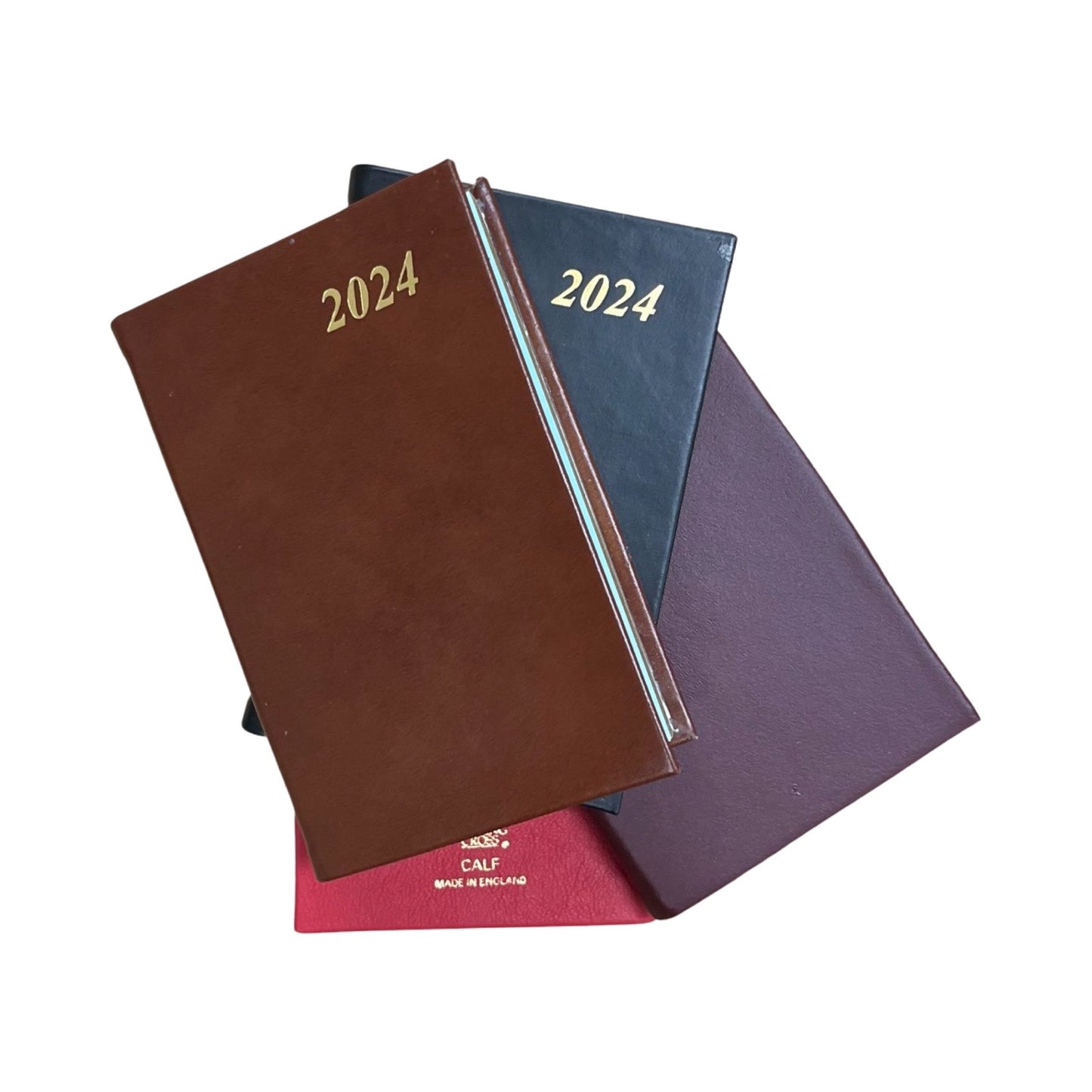 2024 CALF Leather Pocket Agenda Book | 4 by 2.5" | D742C