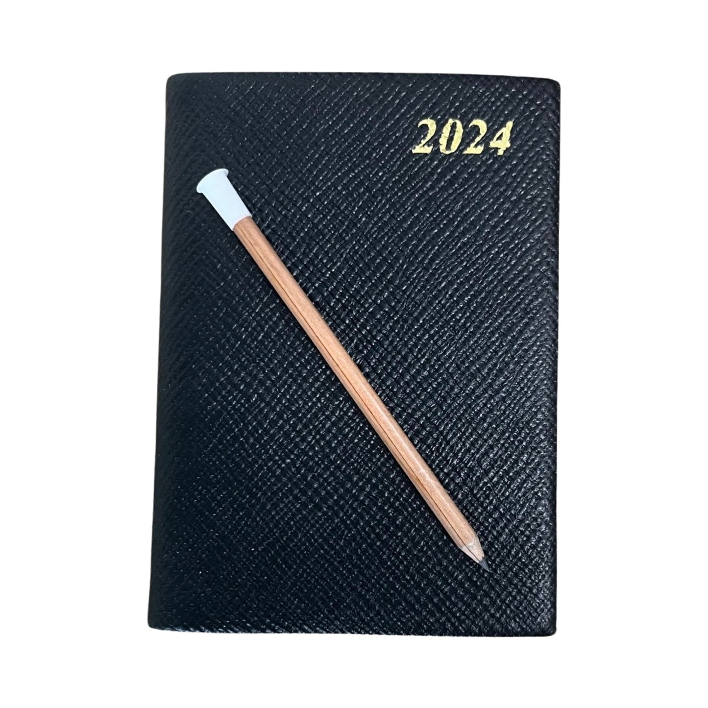 2024 CROSSGRAIN Leather Pocket Calendar Book | 4 x 2.5" | Pencil in Spine | D742LJ