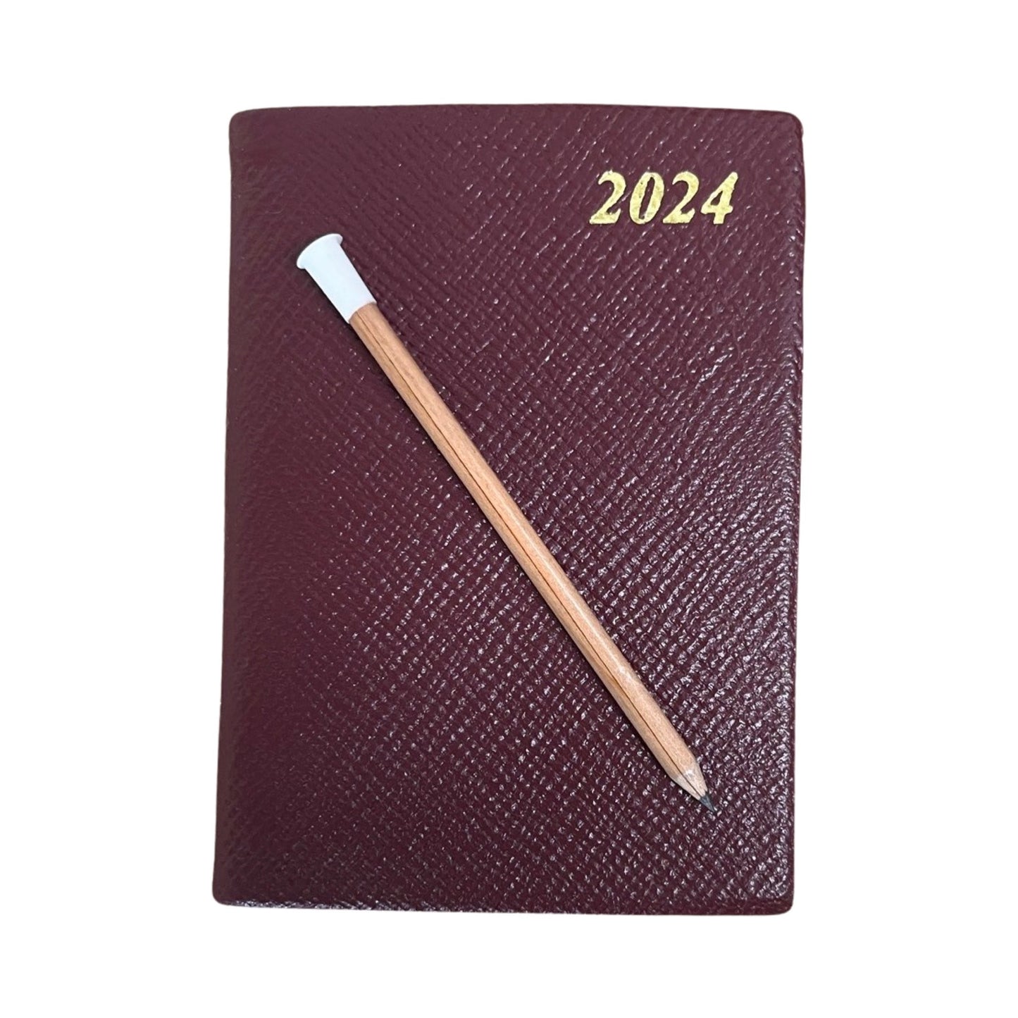2024 CROSSGRAIN Leather Pocket Calendar Book | 4 x 2.5" | Pencil in Spine | D742LJ