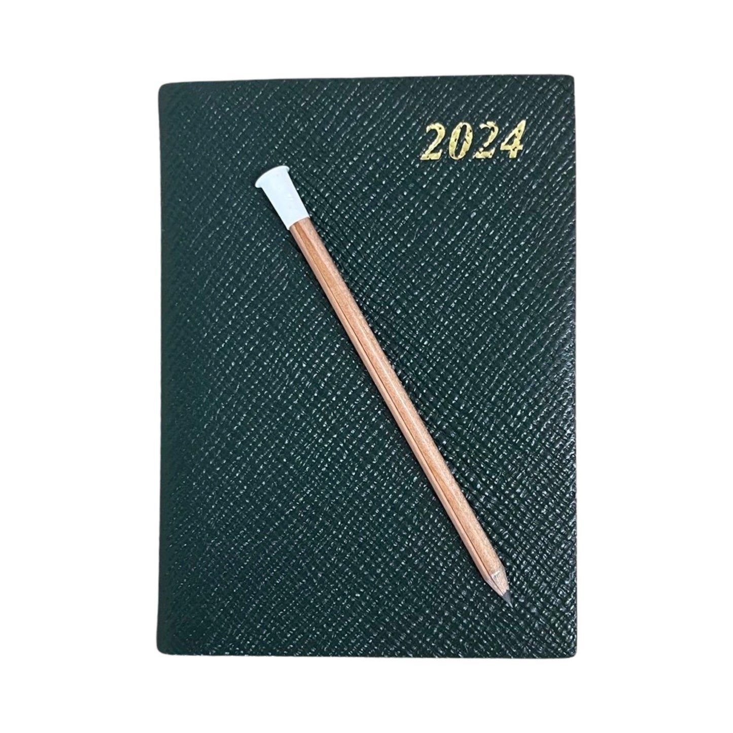 2024 CROSSGRAIN Leather Pocket Calendar Book | 4 x 2.5" | Pencil in Spine | D742LJ