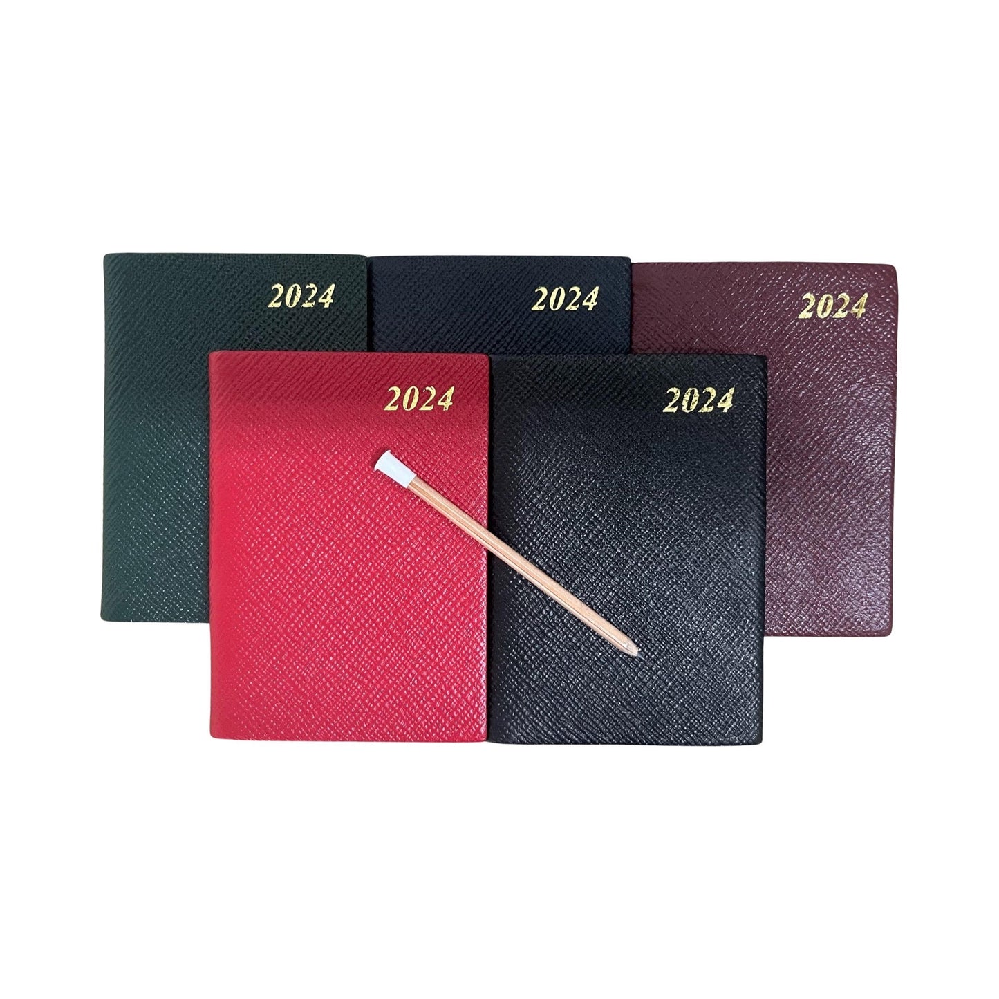 2024 CROSSGRAIN Leather Pocket Calendar Book | 4 x 2.5" | Pencil in Spine | D742LJ