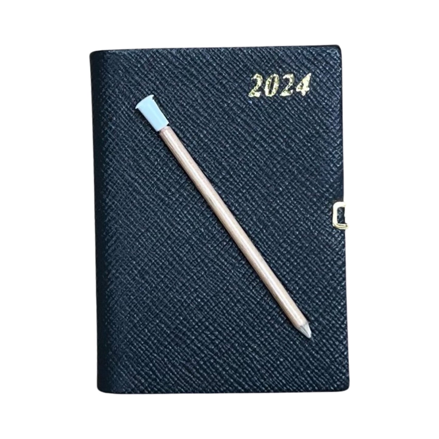 2024 | CROSSGRAIN Leather Pocket Calendar Book | 4 x 2.5" | Pencil with Gold Clasp | D742 LJC | Note: this book is NOT for next year