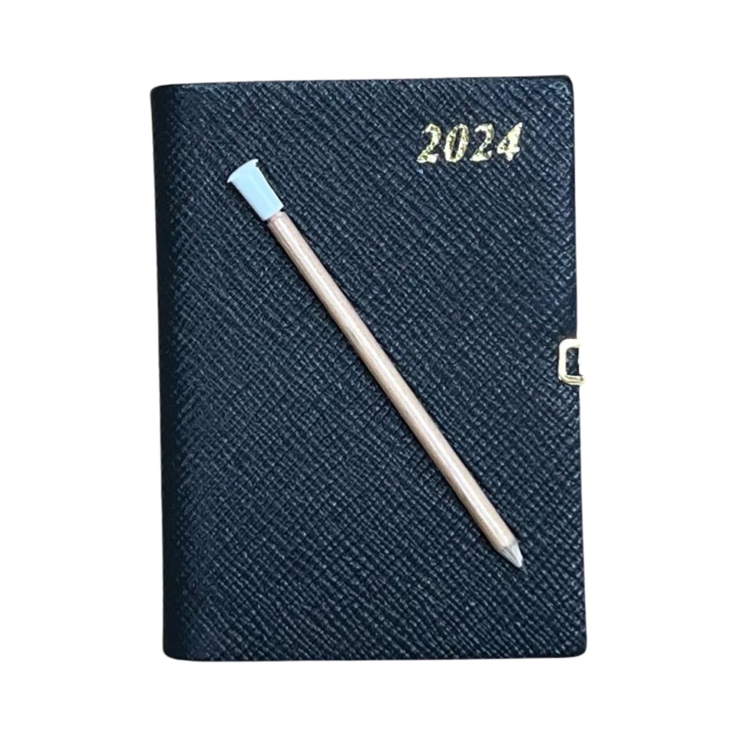 2024 CROSSGRAIN Leather Pocket Calendar Book | 4 x 2.5" | Pencil with Gold Clasp | D742LJC