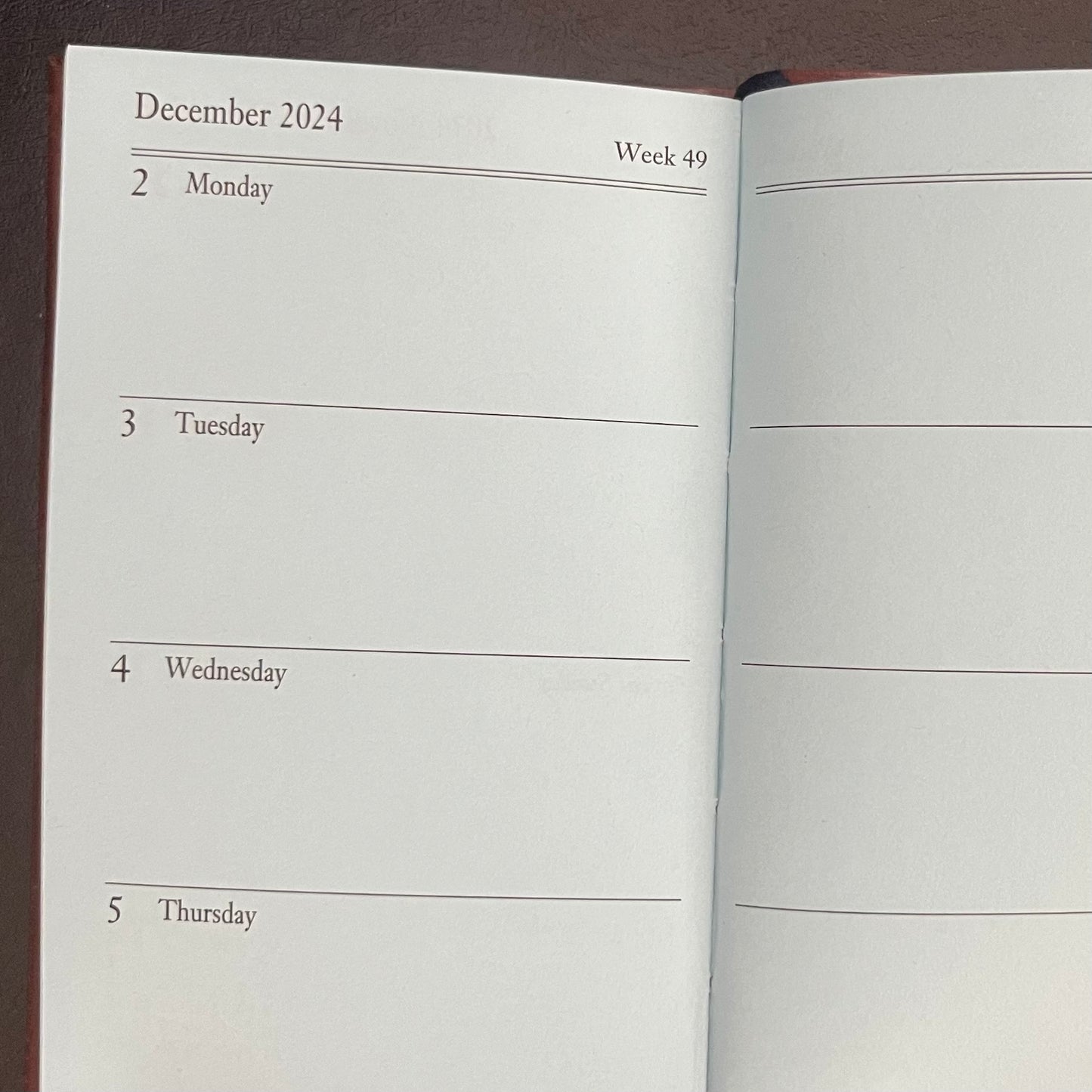2024 | CALF Leather Pocket Agenda Book | 5 x 3" | D753C | Note: this book is NOT for next year