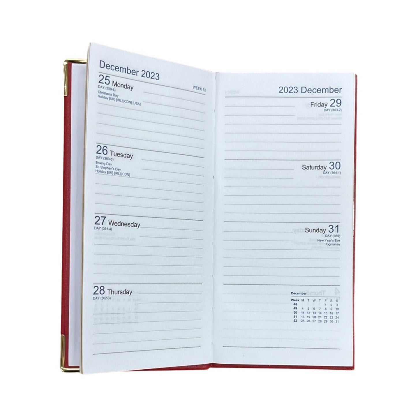 2024 | CALF Leather Pocket Agenda Book | 6 x 3" | D763VCA | Note: this book is NOT for next year