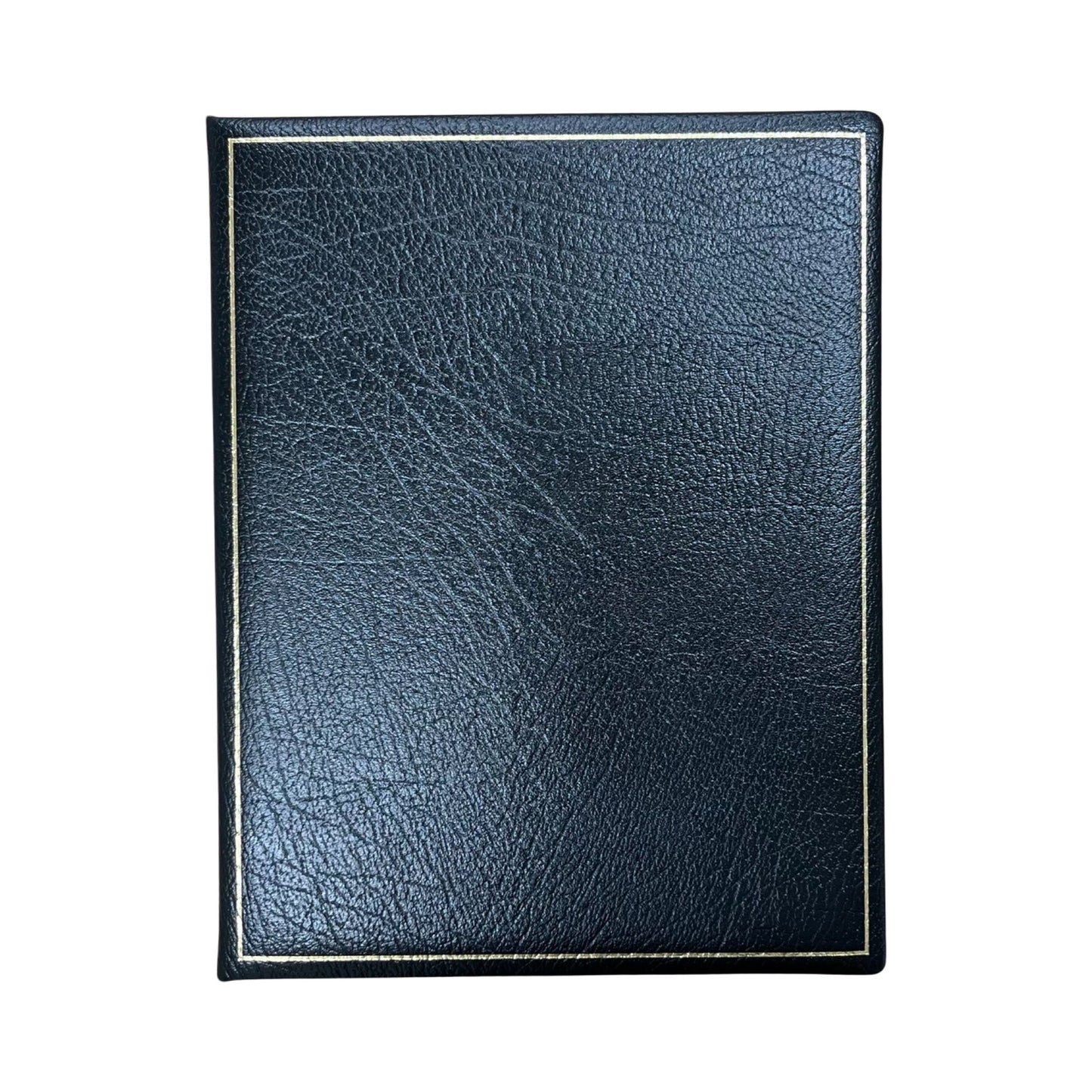 Classic Leather Guest Book | 9 by 7 Inches Vertical | Buffalo Hide Embossed Calf Leather | Blank Pages | M79CAB