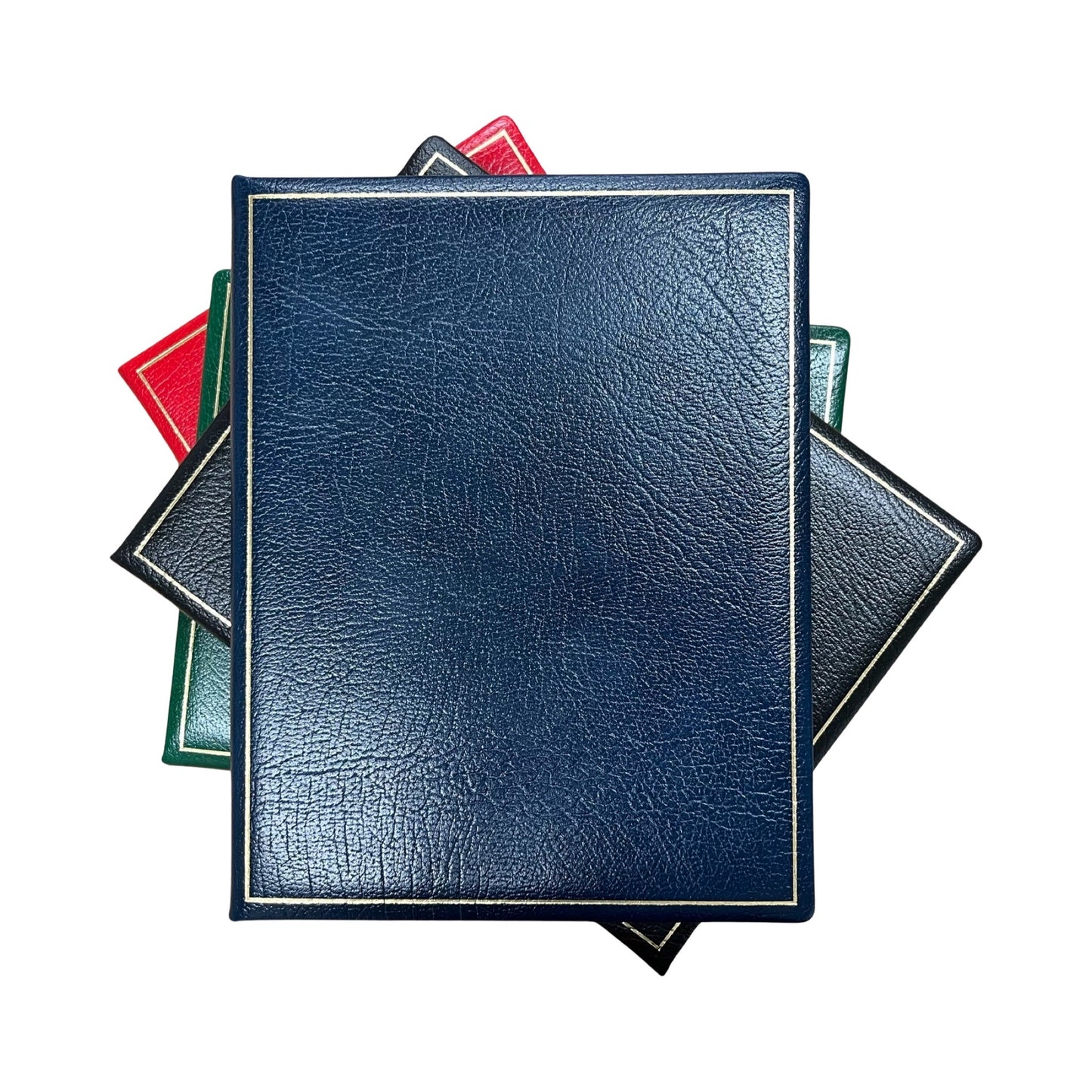 Classic Leather Guest Book | 9 by 7 Inches Vertical | Buffalo Hide Embossed Calf Leather | Blank Pages | M79CAB