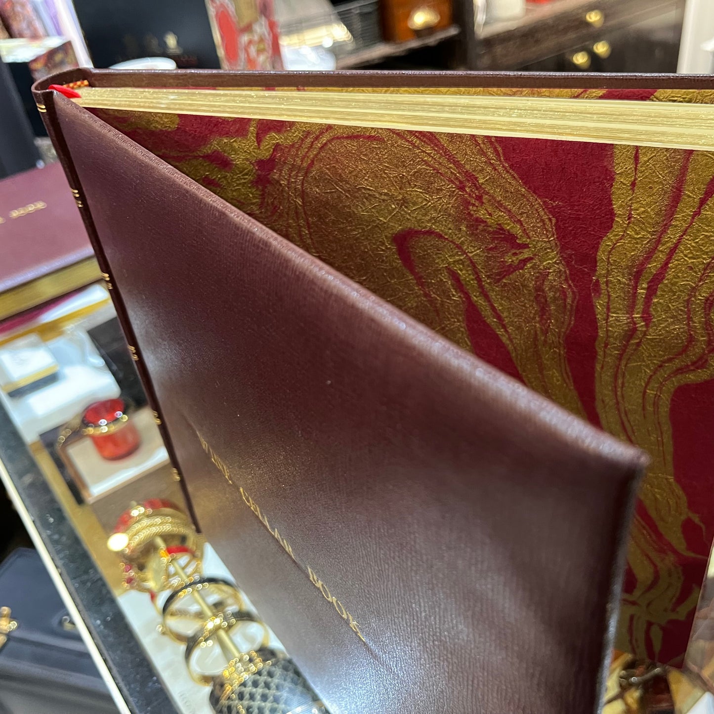 Wine Cellar Book | Johnson's Leather Wine Cellar Book | Leather Bound with Gilt Edges | Gold Personalization