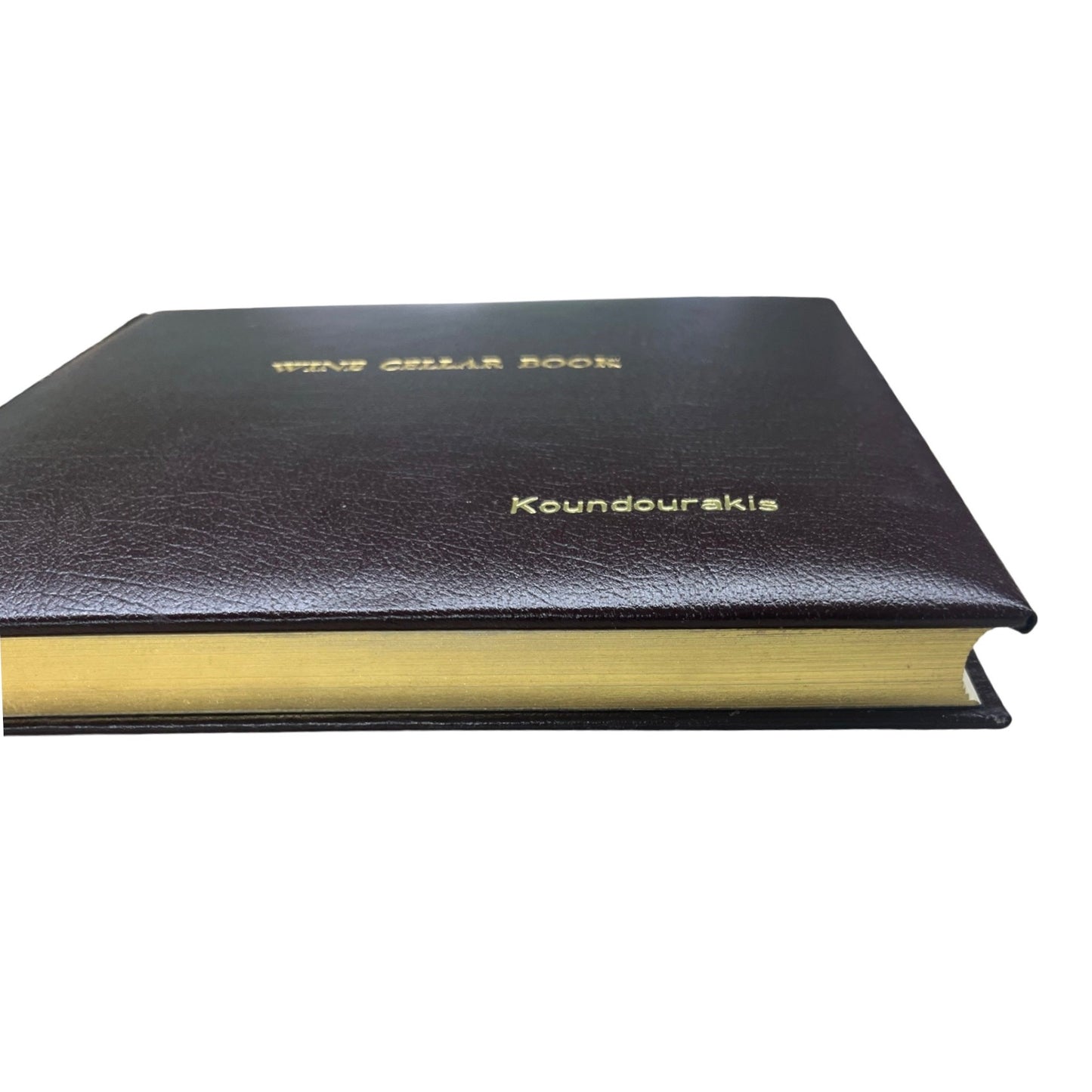 Wine Cellar Book | Johnson's Leather Wine Cellar Book | Leather Bound with Gilt Edges | Gold Personalization