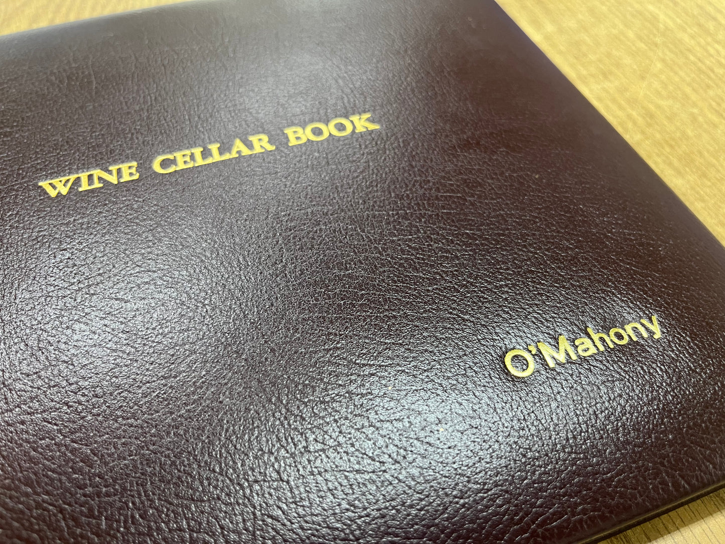 Wine Cellar Book | Johnson's Leather Wine Cellar Book | Leather Bound with Gilt Edges | Gold Personalization