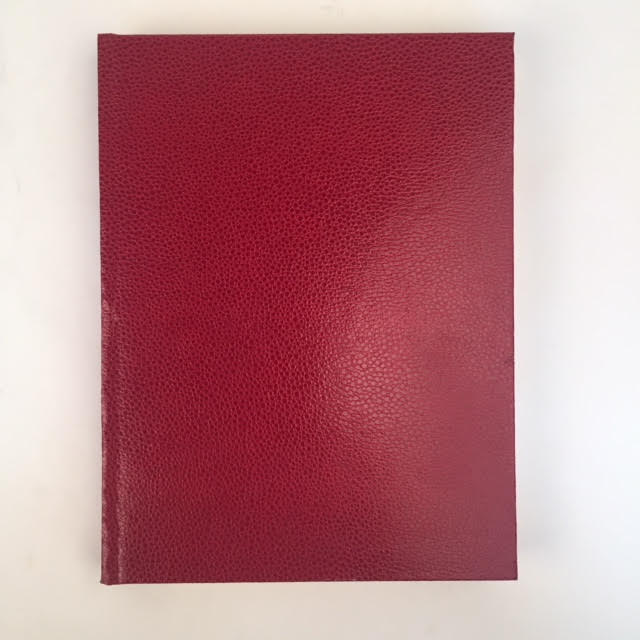 Custom Book Sample | 9.5 by 7.2 Inches | Scarlet Red Colour | Bumpy Textured Cover | Lined Pages | Gilt Edges | Ribbon Marker