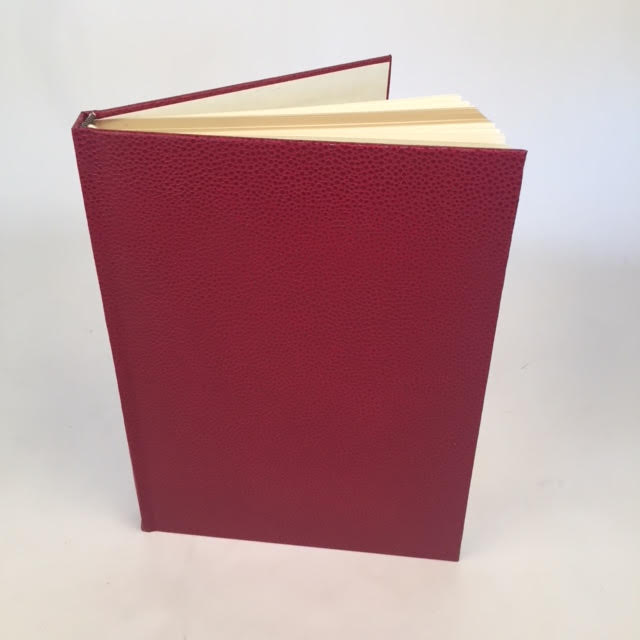 Custom Book Sample | 9.5 by 7.2 Inches | Scarlet Red Colour | Bumpy Textured Cover | Lined Pages | Gilt Edges | Ribbon Marker