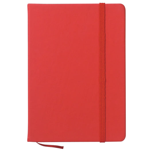 Custom Book | Promotional Quality | 10 by 8 Inches | Scarlet Red Colour | Smooth, Soft Artificial Leather Cover | Lined Pages | Ribbon Marker