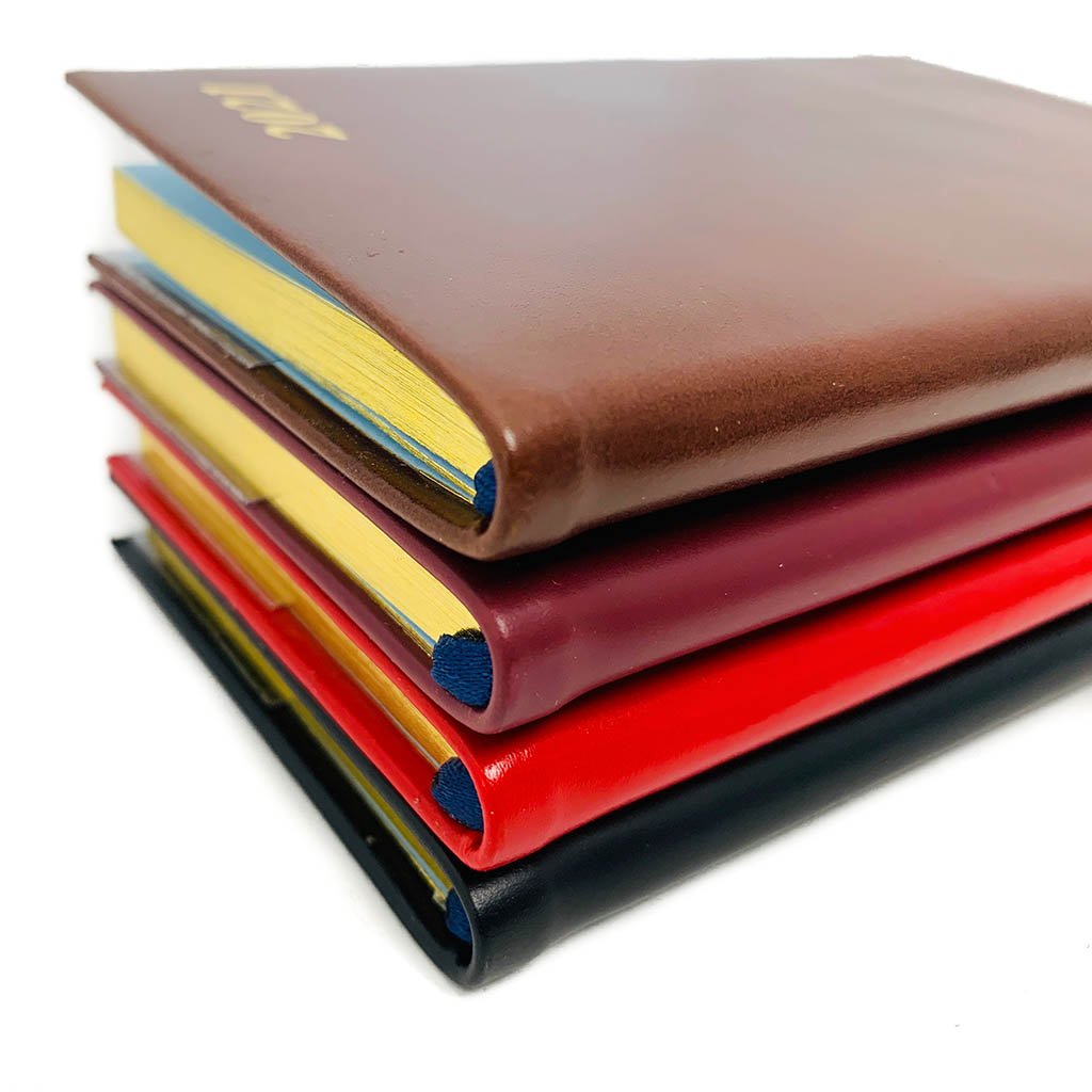 YEAR 2022 CALF Leather Pocket Agenda Book | 5 x 3" | D753C | Scarlet Red