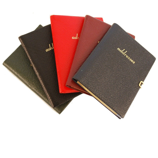 Address Book with Pencil and Clasp, Leather 4 by 2.5 Inch-Address Book-Sterling-and-Burke