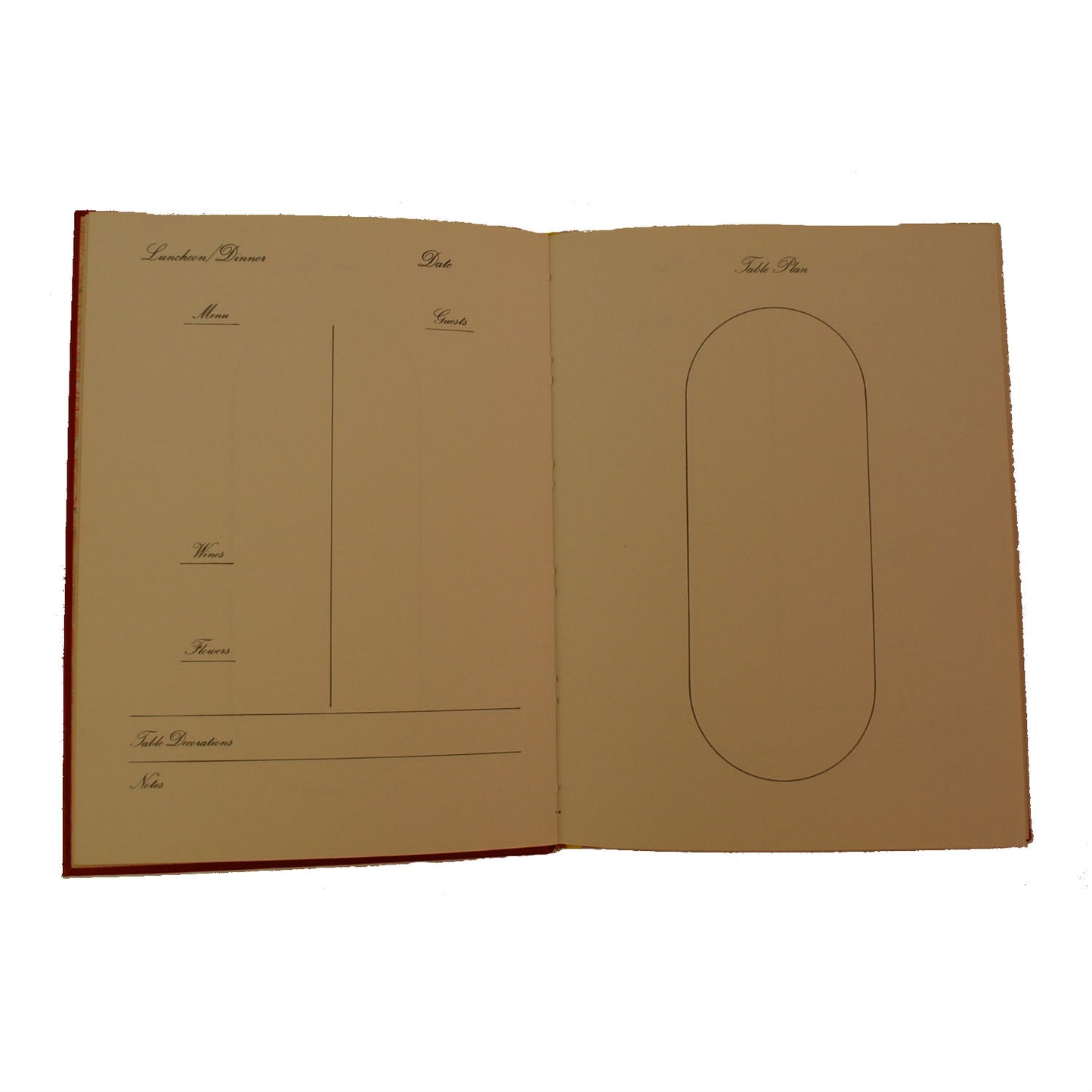 Hostess Book | Dinner Parties Book | Menu Record | Personalized Smooth Calf Leather Book