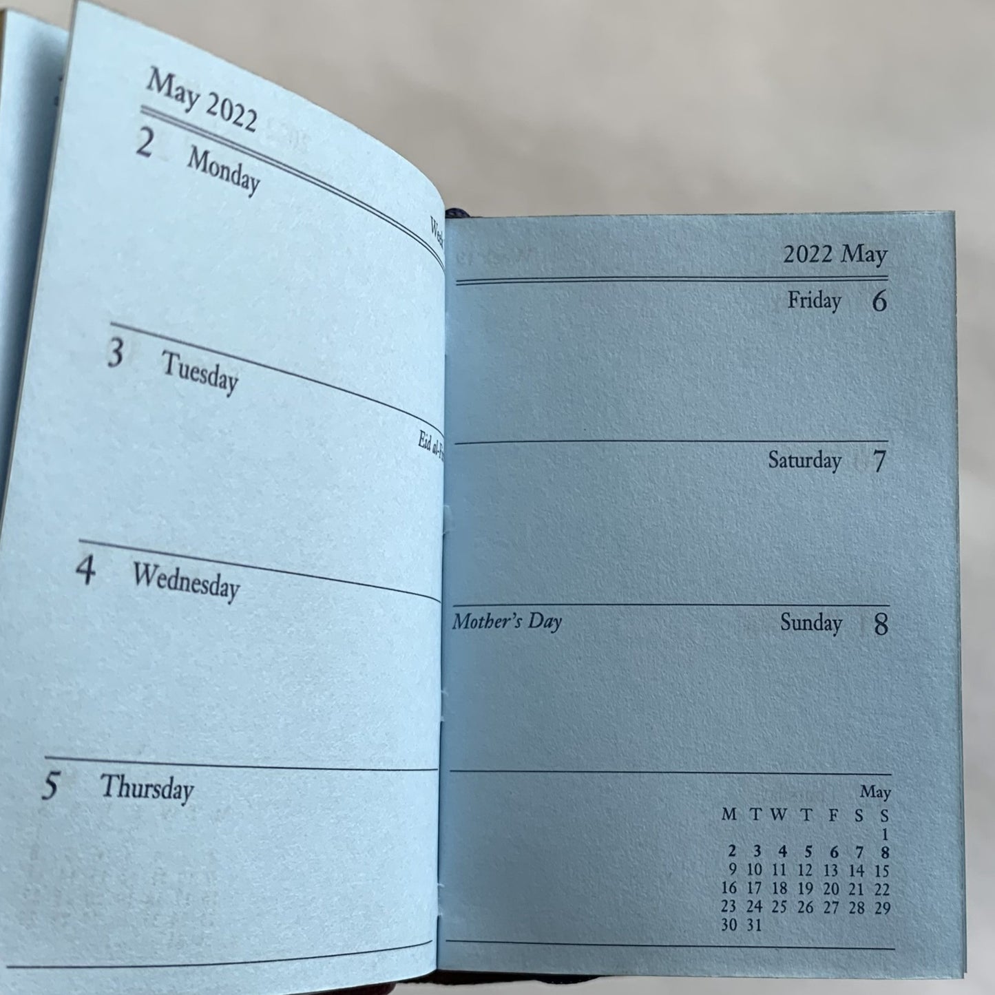 YEAR 2022 CROSSGRAIN Leather Pocket Calendar Book | 4 x 2.5" | D742L