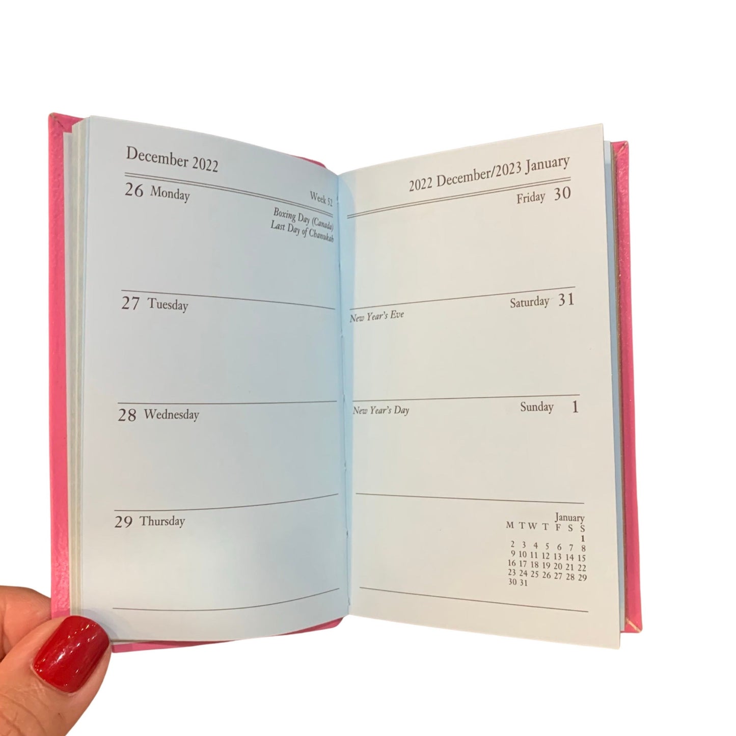 YEAR 2023 CROSSGRAIN Leather Pocket Calendar Book | 3 x 2" | D732L