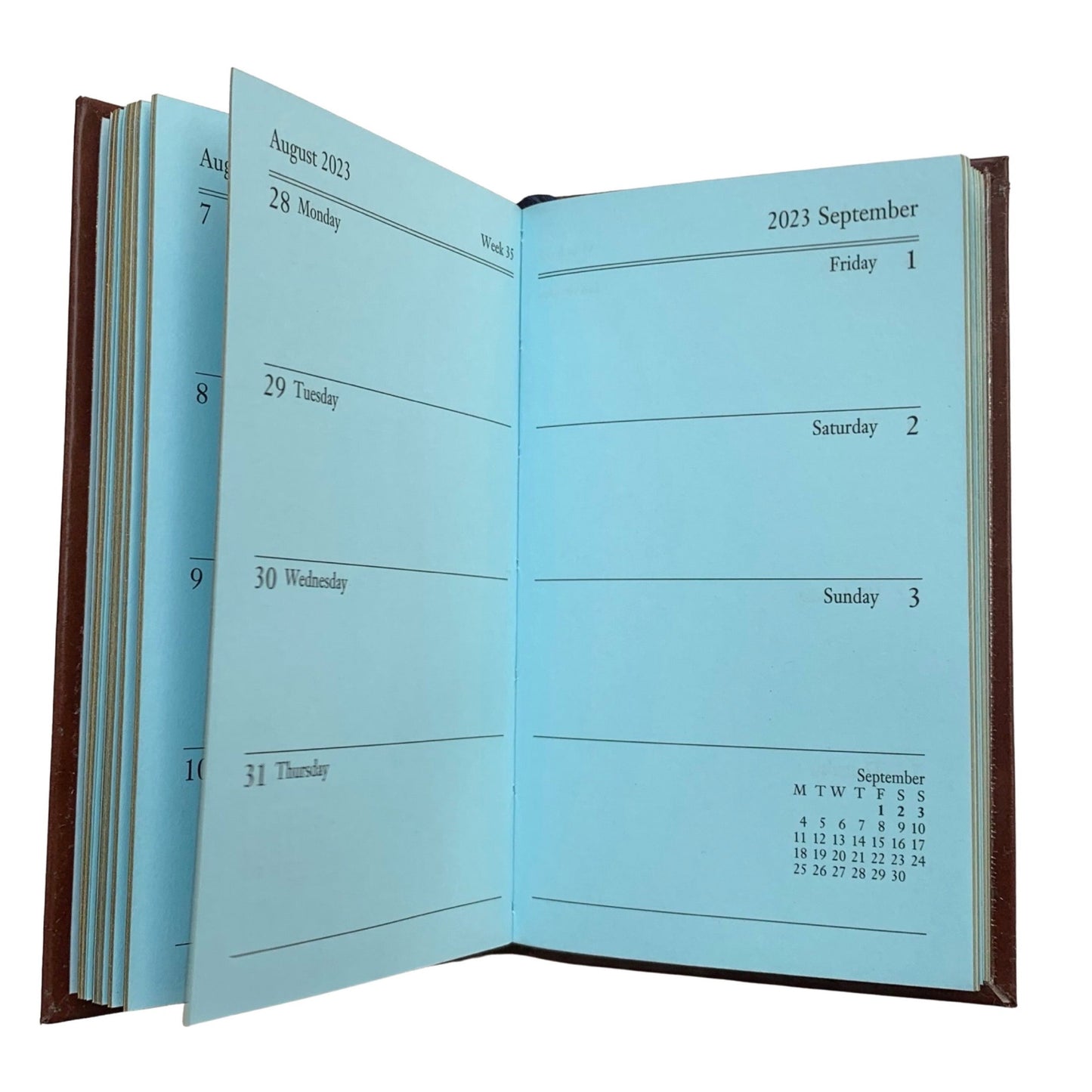 YEAR 2023 CALF Leather Pocket Agenda Book | 4 by 2.5" | D742C