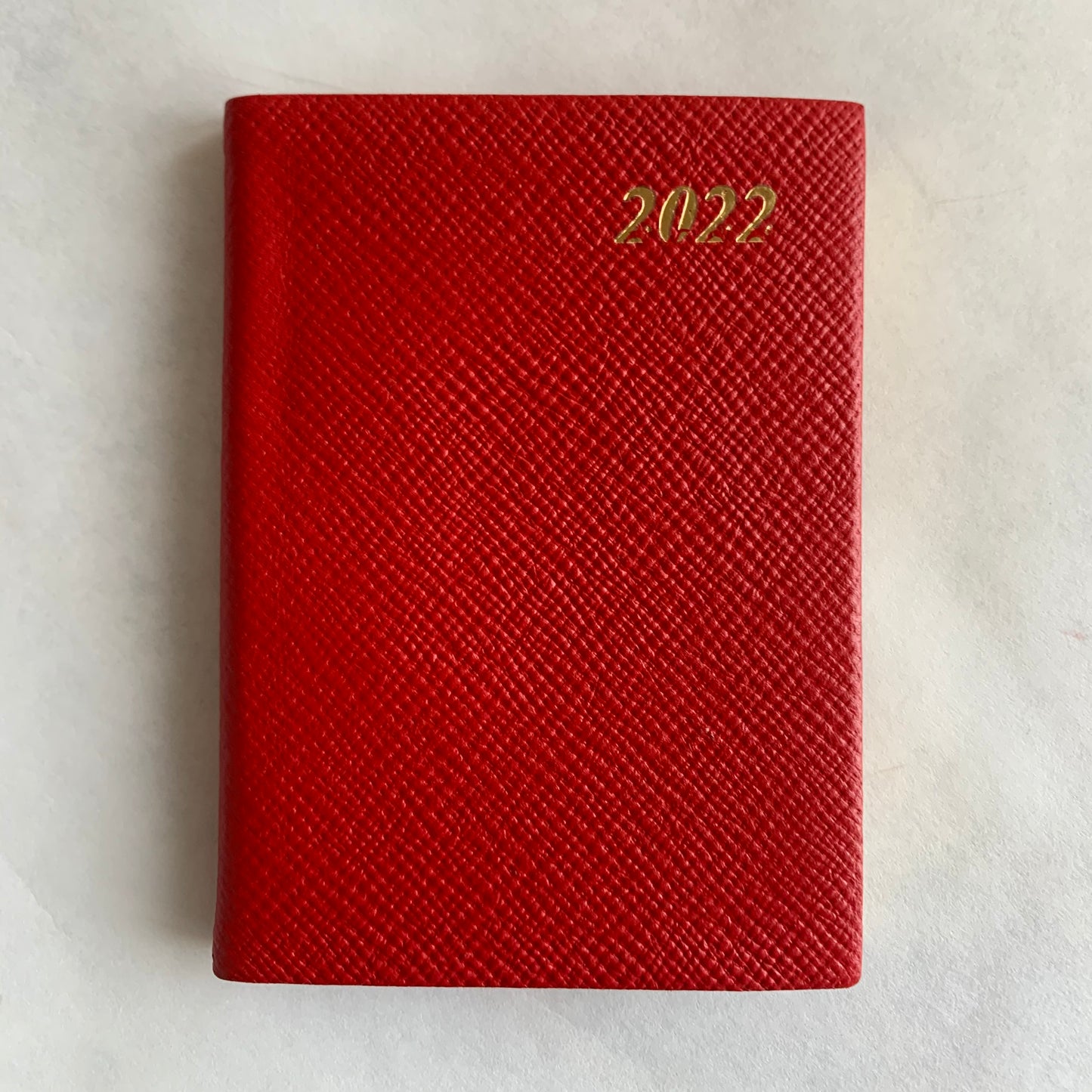YEAR 2022 CROSSGRAIN Leather Pocket Calendar Book | 4 x 2.5" | Pencil in Spine | D742LJ