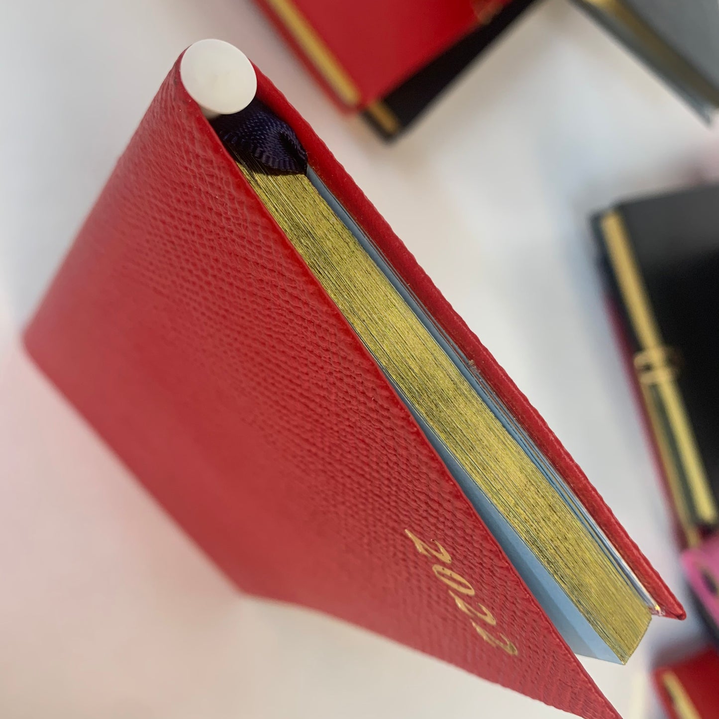 YEAR 2022 CROSSGRAIN Leather Pocket Calendar Book | 4 x 2.5" | Pencil in Spine | D742LJ