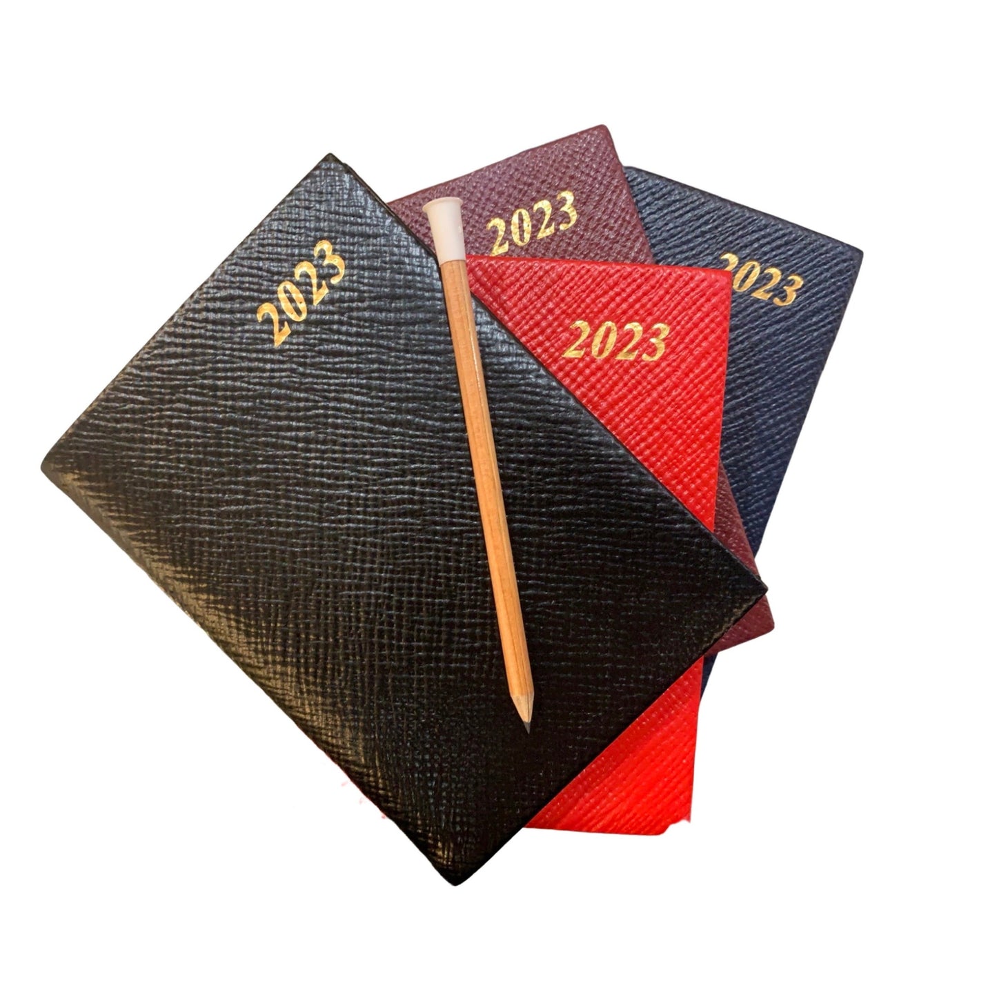 YEAR 2023 CROSSGRAIN Leather Pocket Calendar Book | 4 x 2.5" | Pencil in Spine | D742LJ