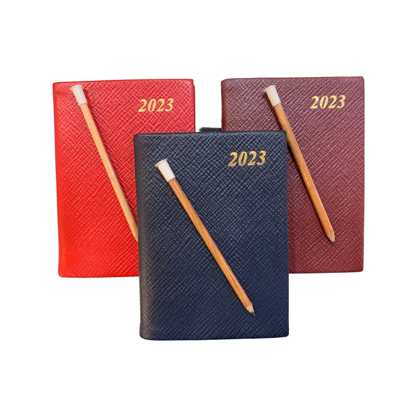 YEAR 2023 CROSSGRAIN Leather Pocket Calendar Book | 4 x 2.5" | Pencil in Spine | D742LJ