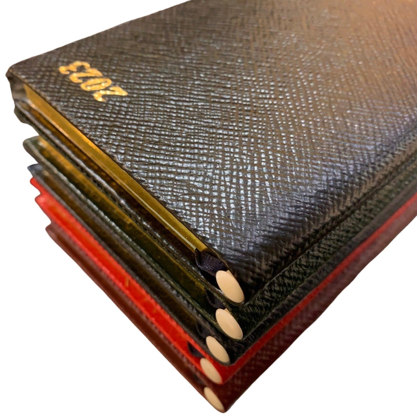 YEAR 2023 CROSSGRAIN Leather Pocket Calendar Book | 5 x 3" | Pencil in Spine | D753LJ