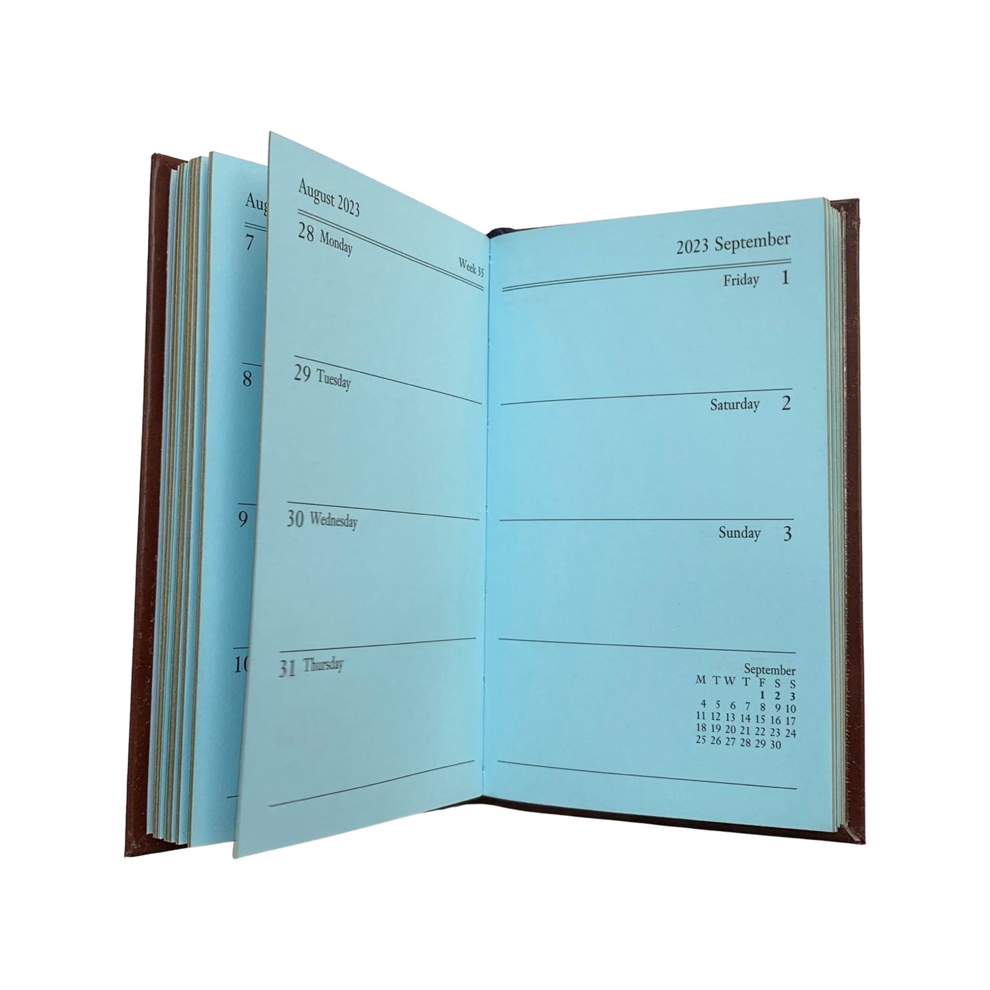 YEAR 2023 CALF Leather Pocket Agenda Book | 5 x 3" | D753C