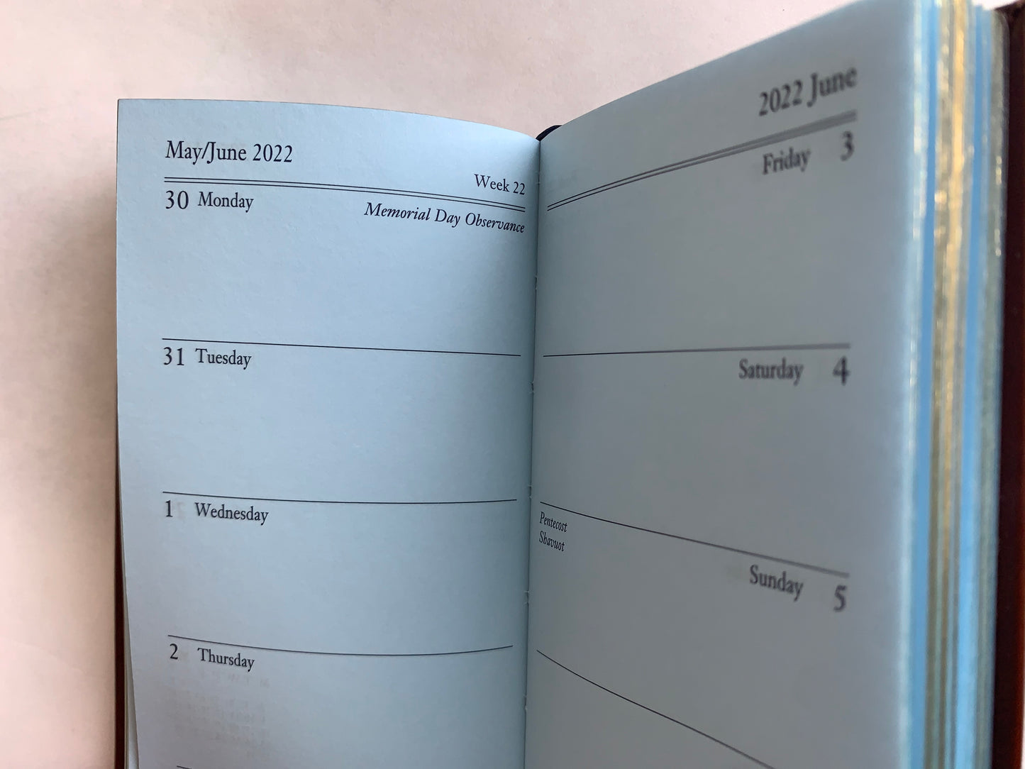 YEAR 2022 CALF Leather Pocket Agenda Book | 4 by 2.5" | D742C