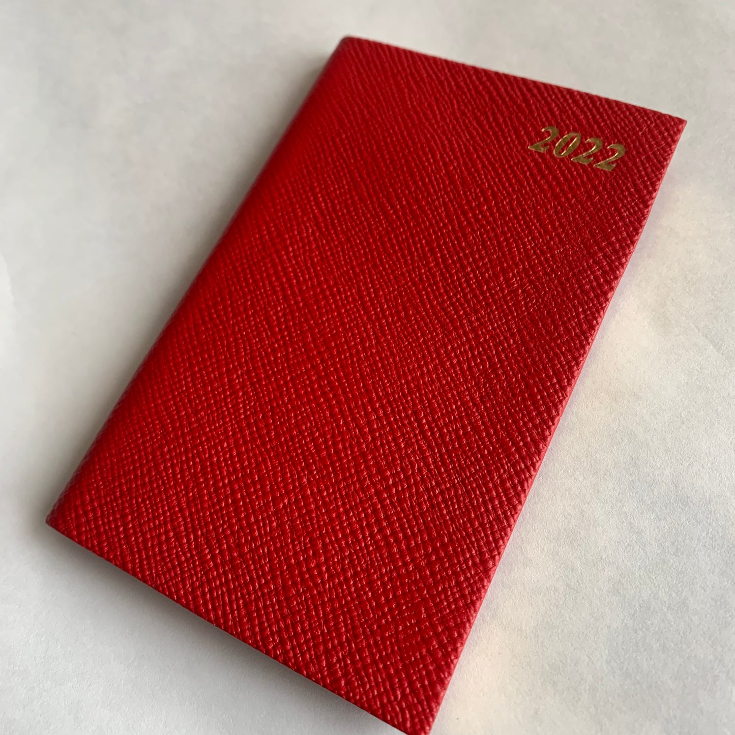 YEAR 2022 CROSSGRAIN Leather Pocket Calendar Book | 4 x 2.5" | Pencil in Spine | D742LJ